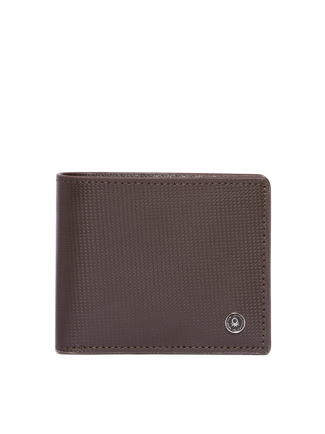 

United Colors of Benetton Men Brown Solid Two Fold Wallet