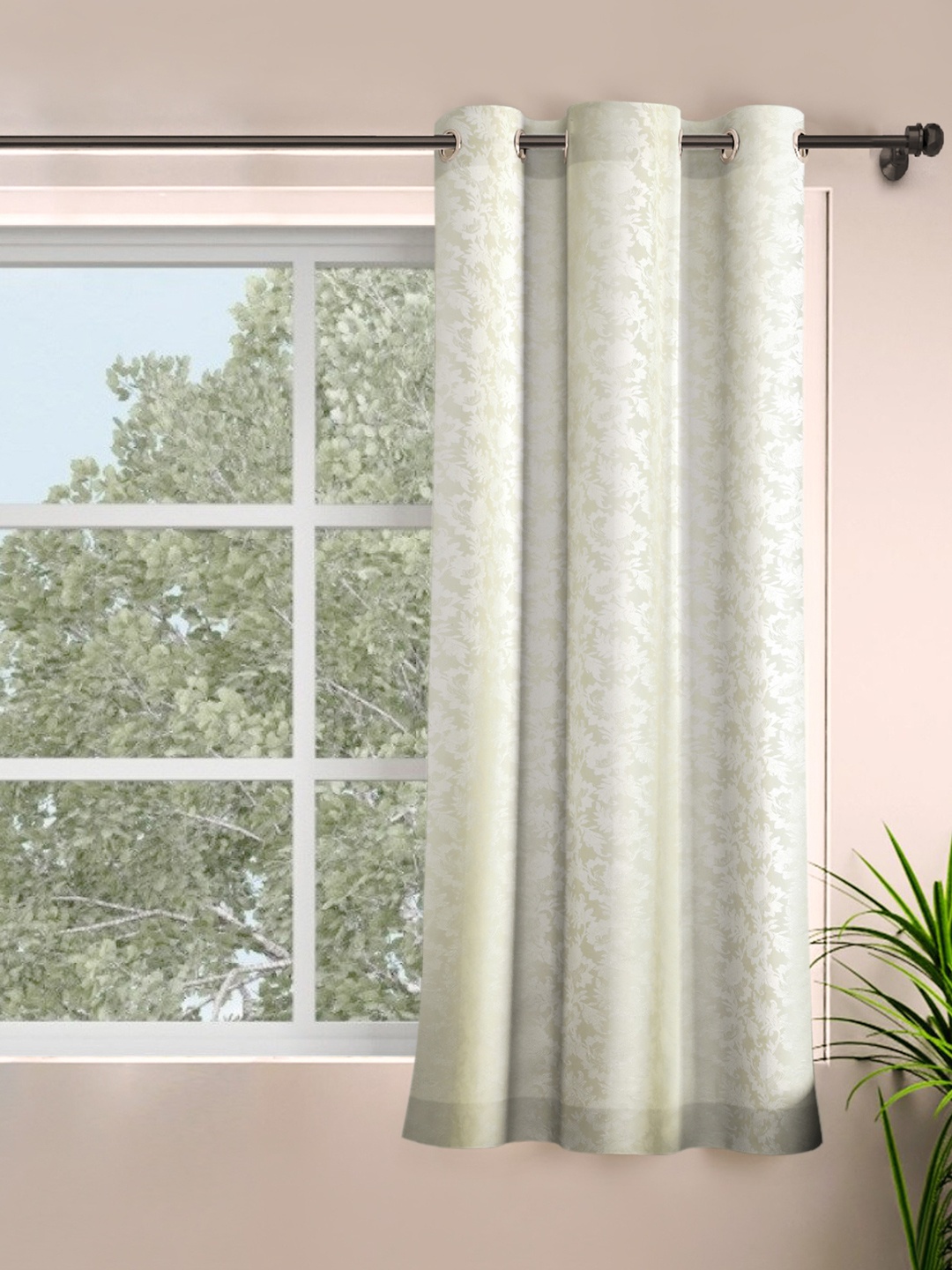 

ROSARA HOME Cream-Coloured Single Window Curtain