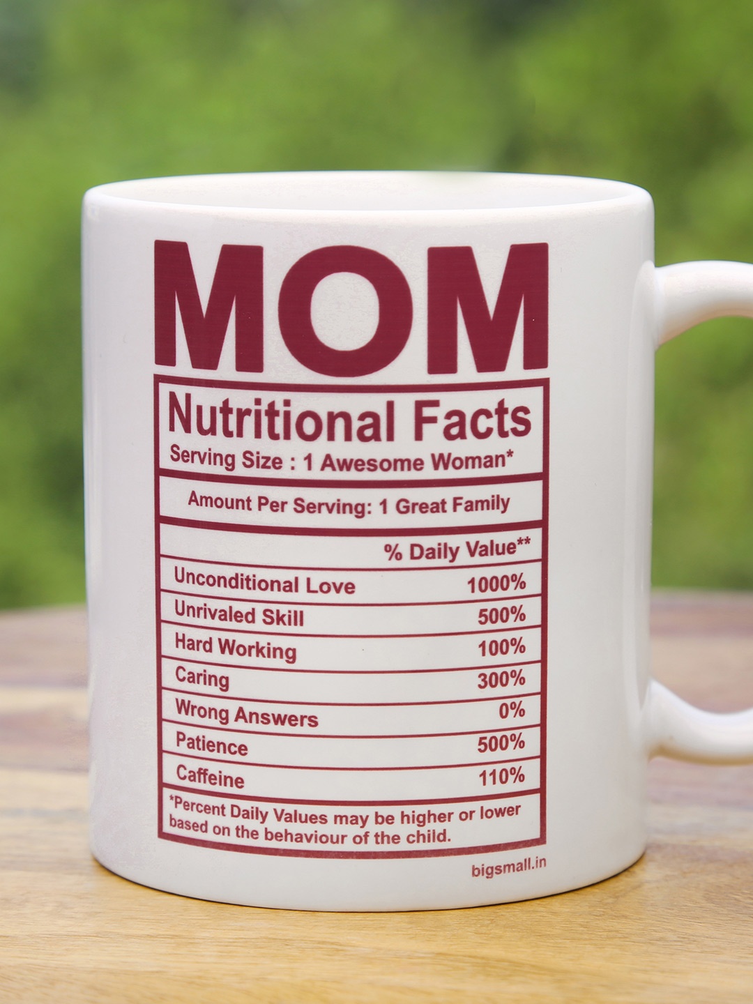 

Bigsmall White & Maroon Printed Ceramic Mug