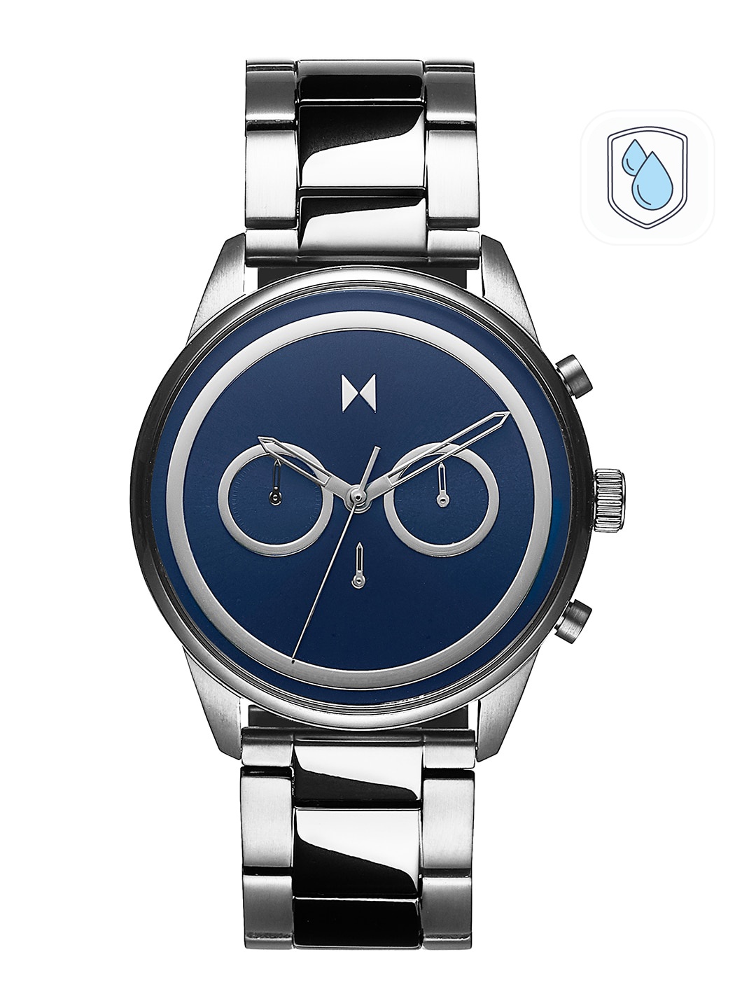 

MVMT Men Blue Dial & Silver Toned Bracelet Style Strap Analogue Watch 28000124, Navy blue