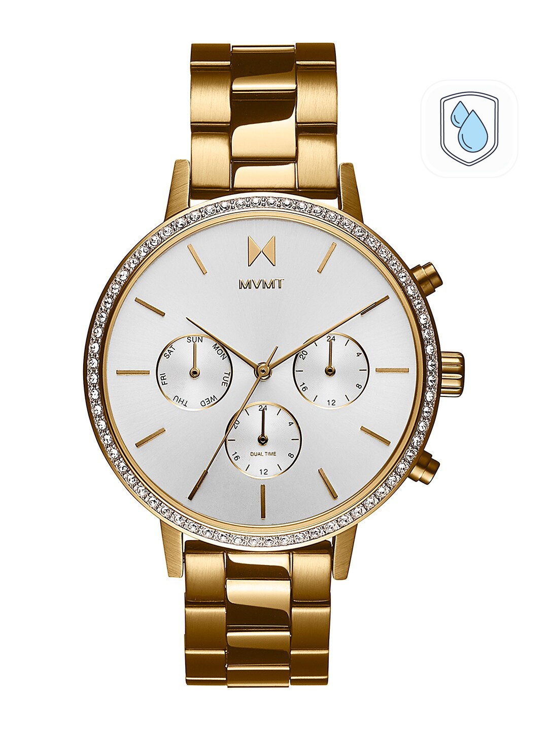 

MVMT Women White Dial & Gold Toned Bracelet Style Strap Analogue Watch 28000134