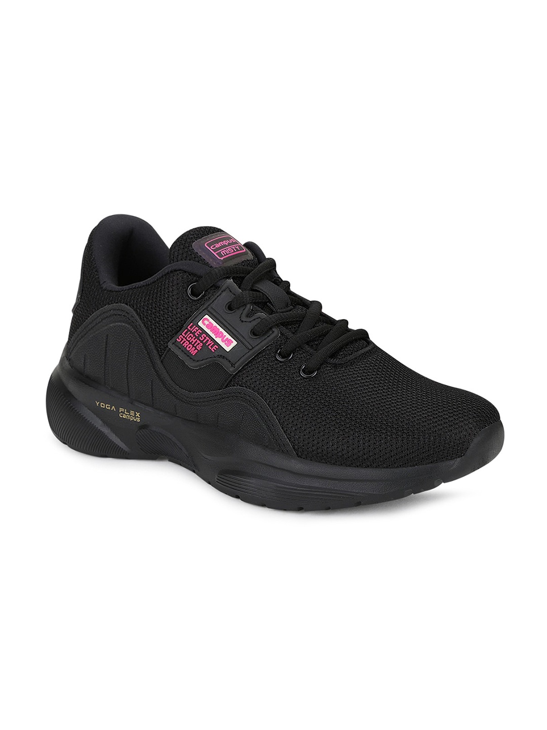 

Campus Women Black Mesh Running Shoes