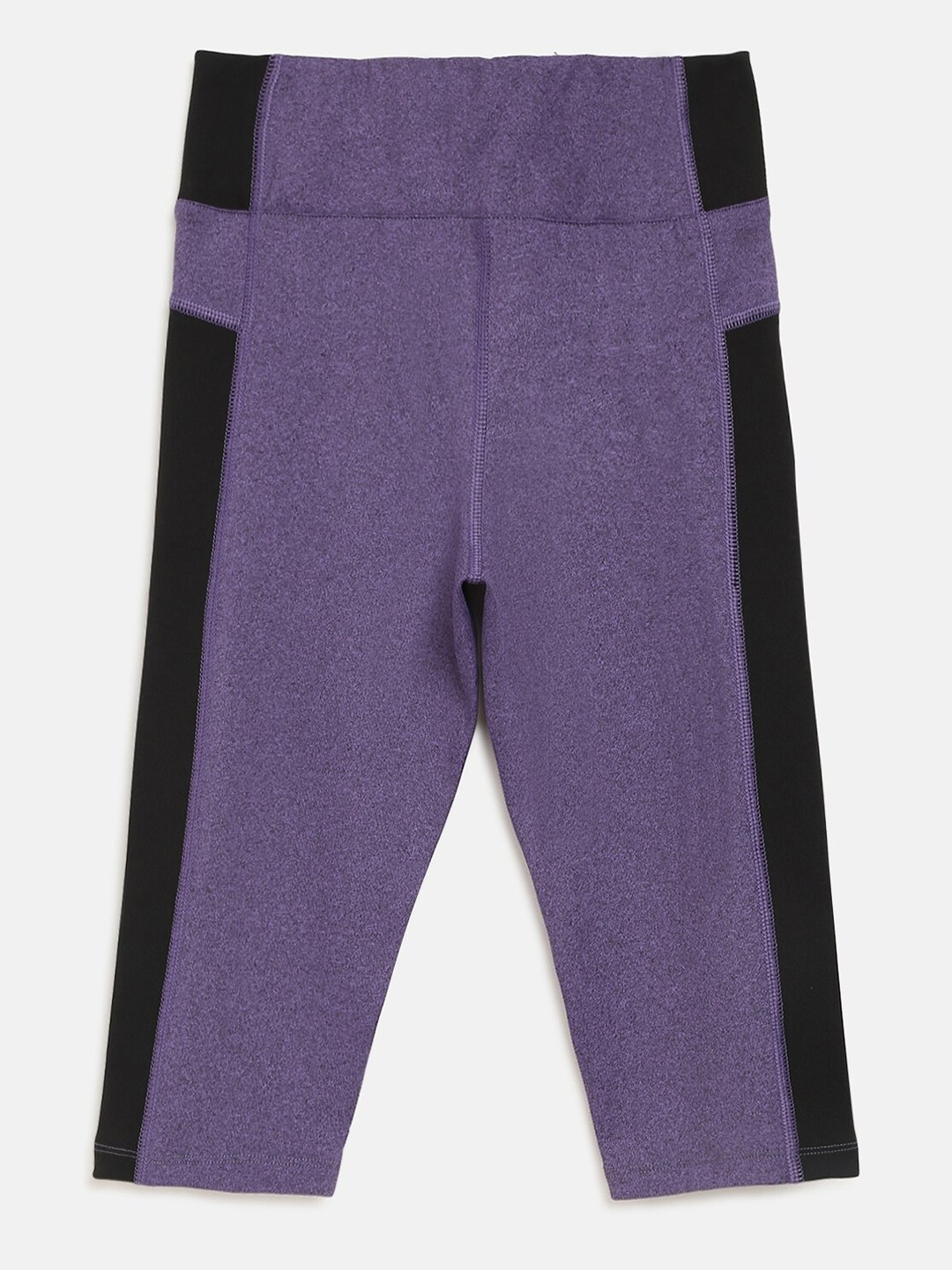 

CHIMPRALA Girls Purple & Black Striped Regular Fit Capris