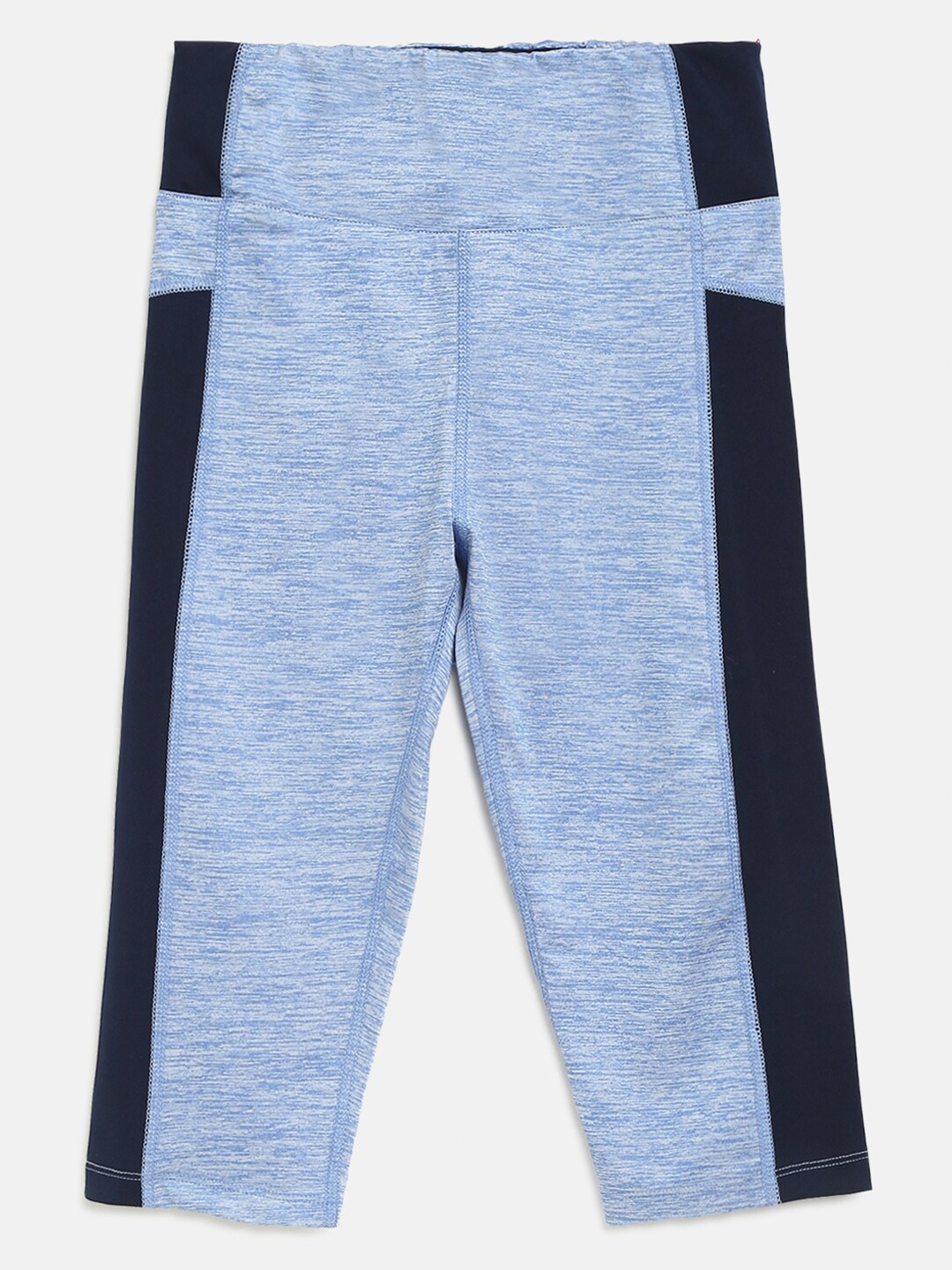 

CHIMPRALA Girls Blue Striped Regular Fit Capris