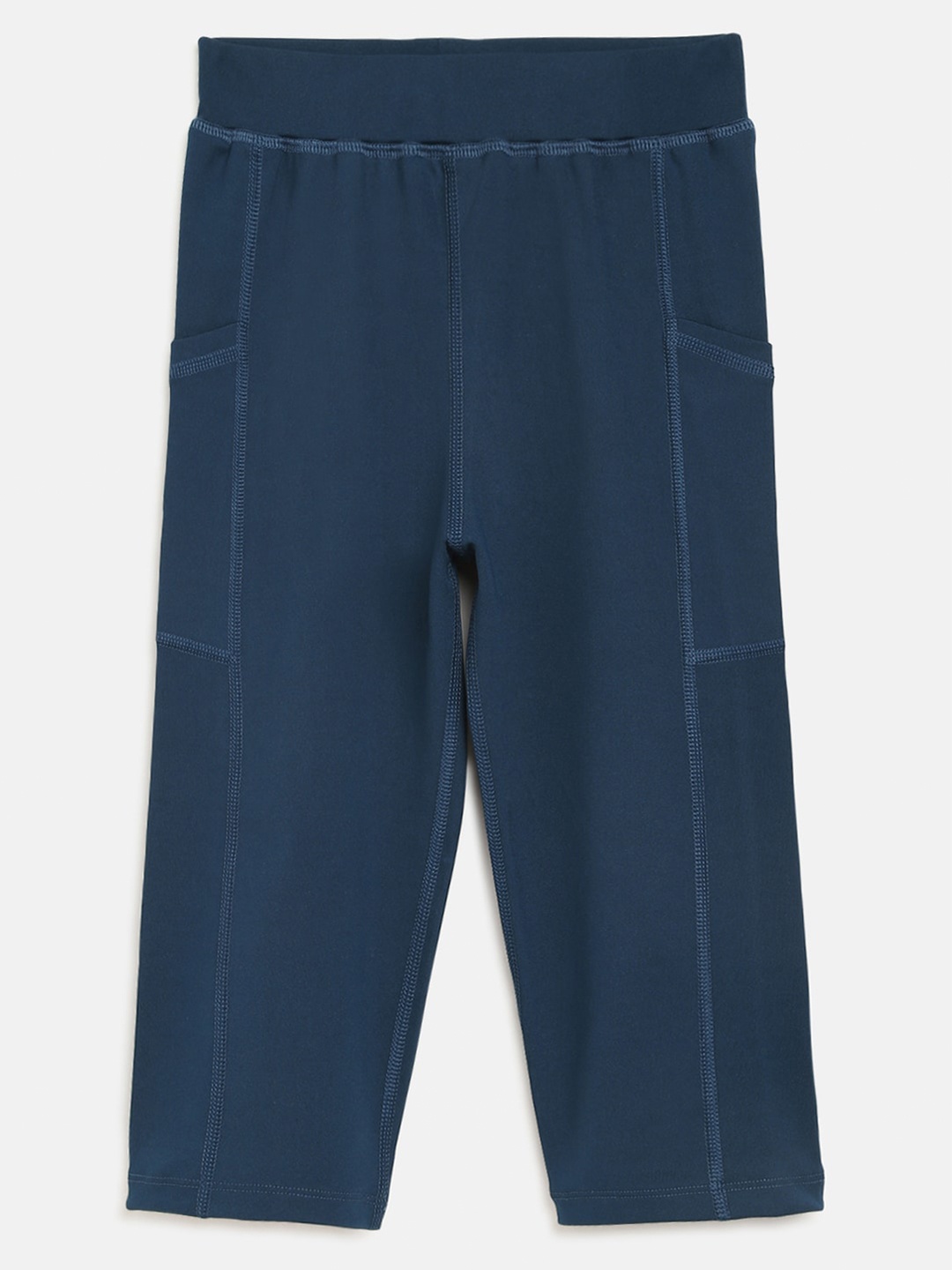 

CHIMPRALA Girls Blue Solid Regular Fit Capris