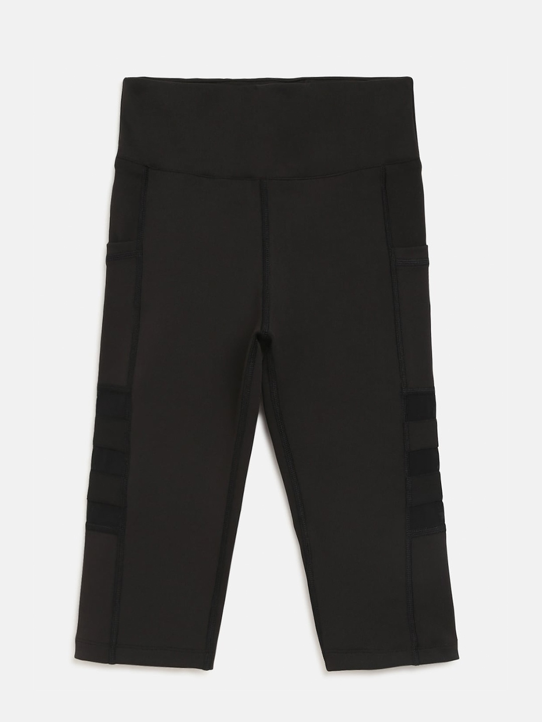 

CHIMPRALA Girls Black Solid Regular Fit Capris