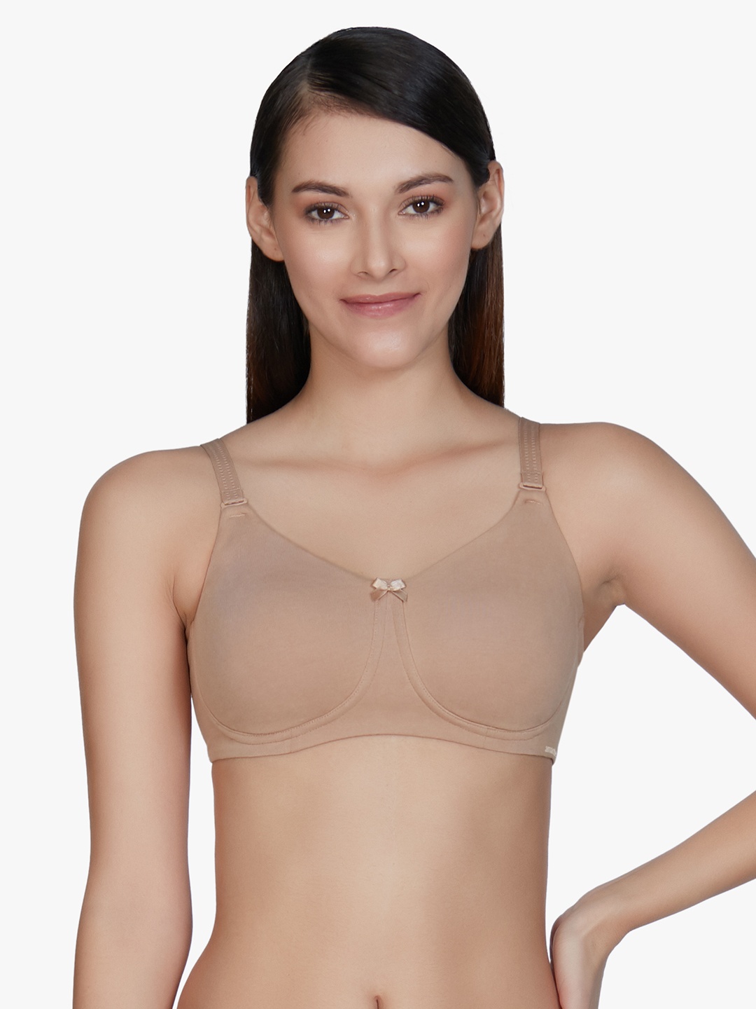 

Amante Solid Non Padded Wirefree Essential Comfort T-Shirt Bra - BRA75301, Nude