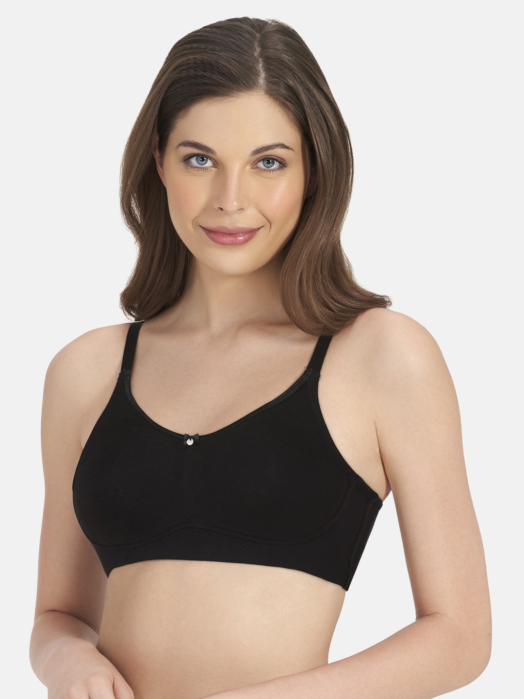 

Amante Solid Non Padded Wirefree All Day Elegance Super Support Bra BRA78601, Black