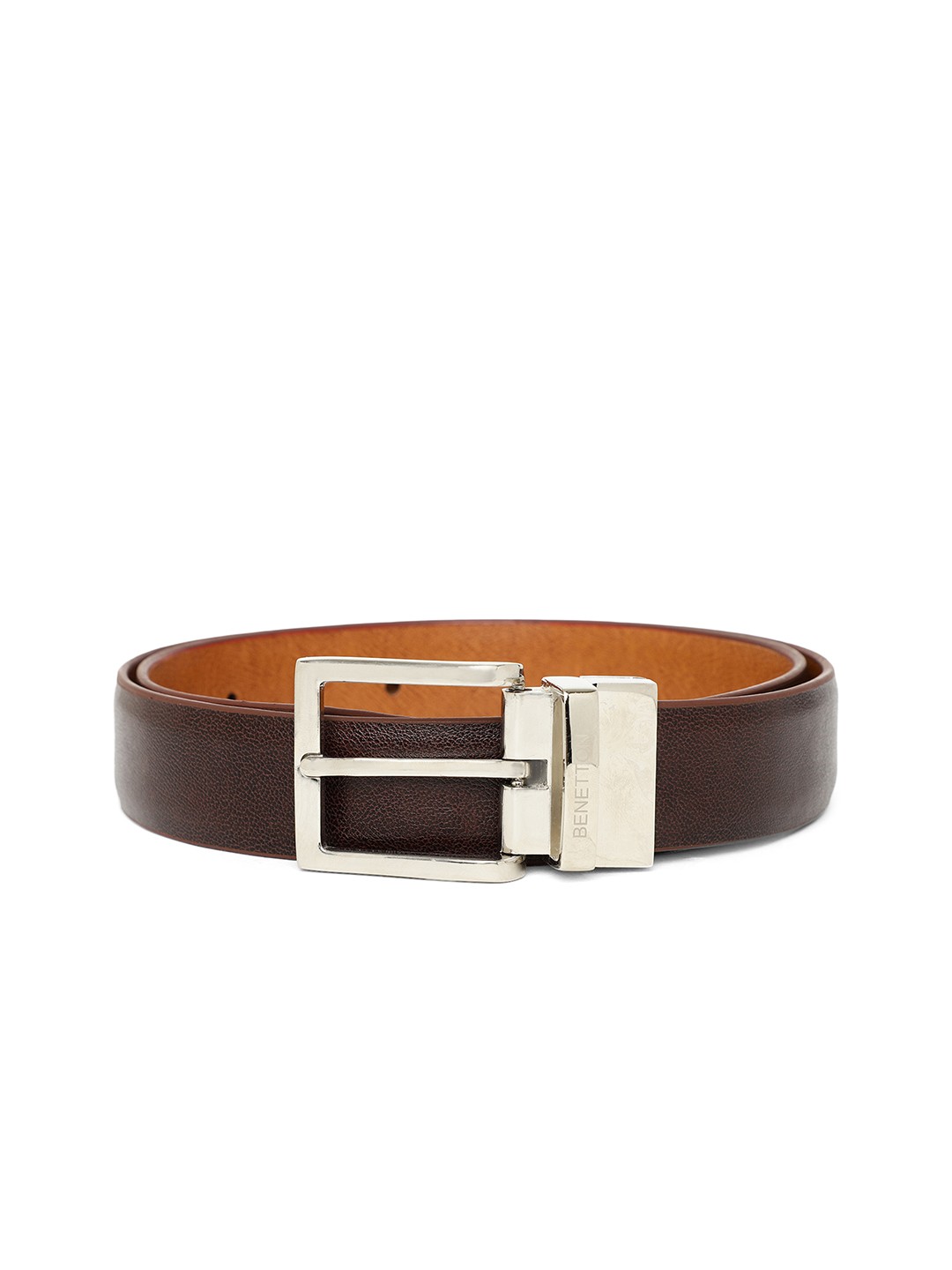 

United Colors of Benetton Men Brown Solid Reversible Formal Belt