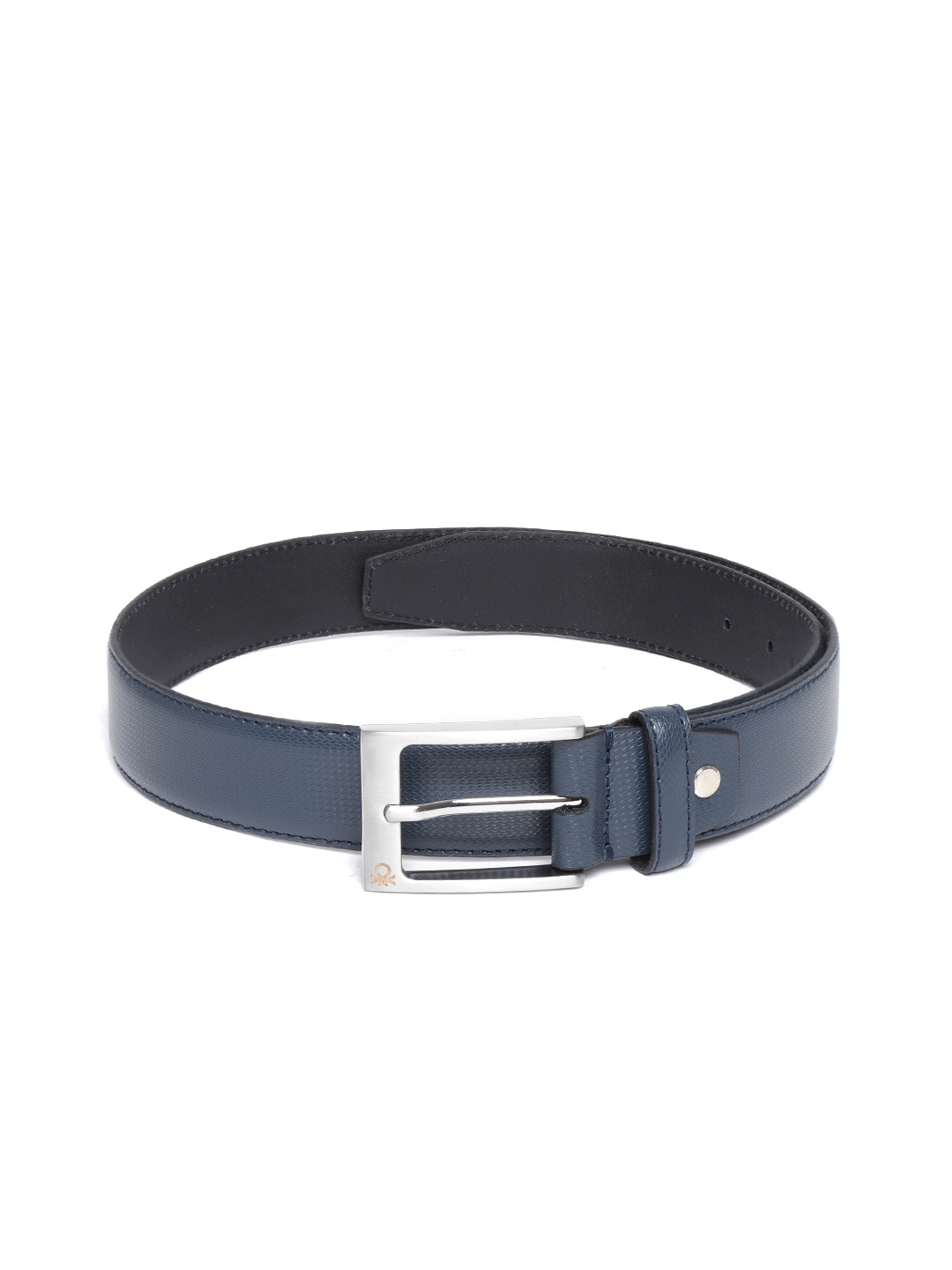 

United Colors of Benetton Men Navy Blue Textured Leather Formal Belt