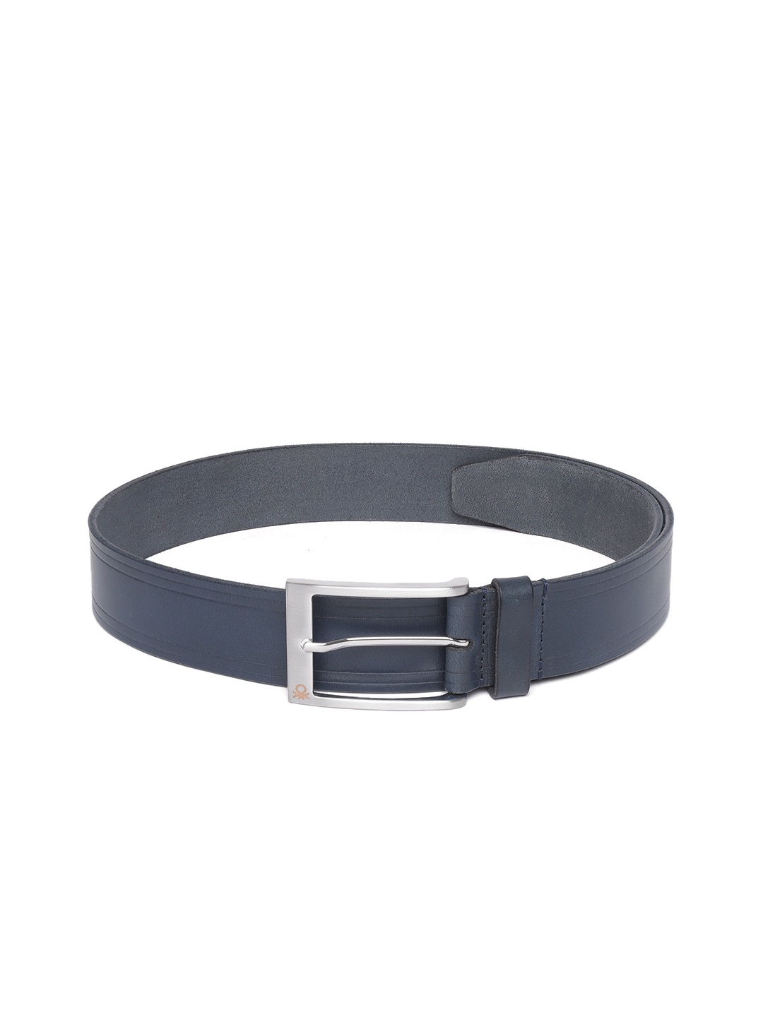 

United Colors of Benetton Men Navy Blue Textured Leather Formal Belt