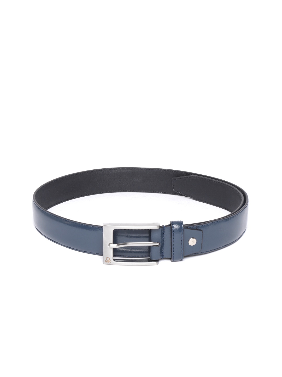 

United Colors of Benetton Men Navy Blue Solid Leather Formal Belt