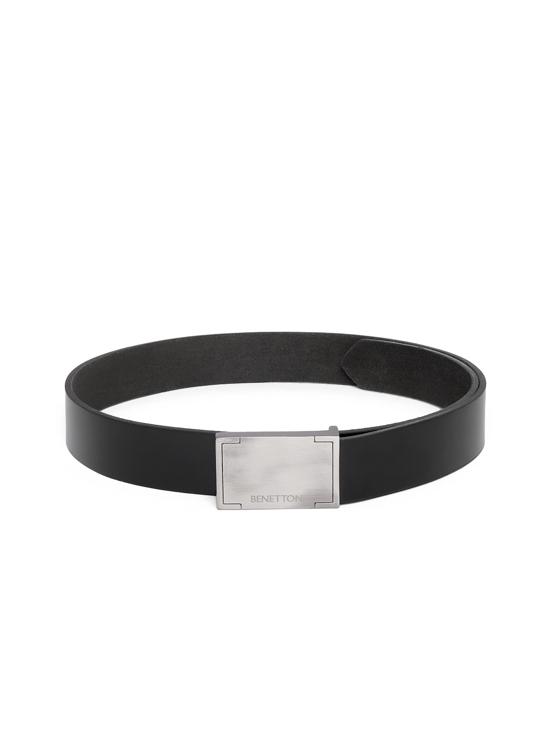 

United Colors of Benetton Men Black Leather Formal Formal Belt
