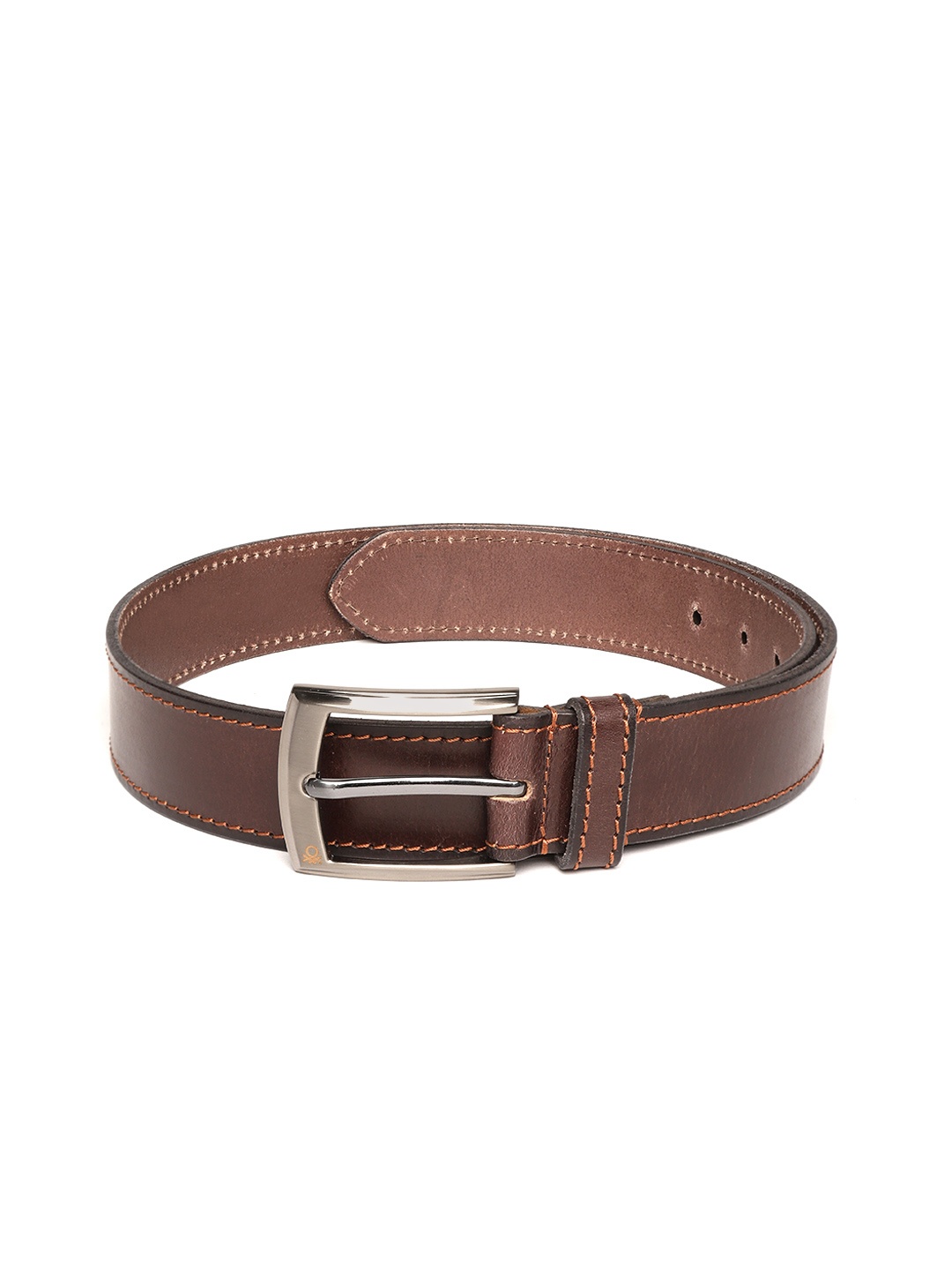 

United Colors of Benetton Men Brown Solid Leather Belt
