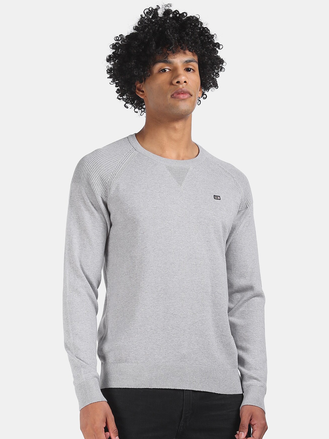 

Arrow Sport Men Grey Solid Pullover Sweater