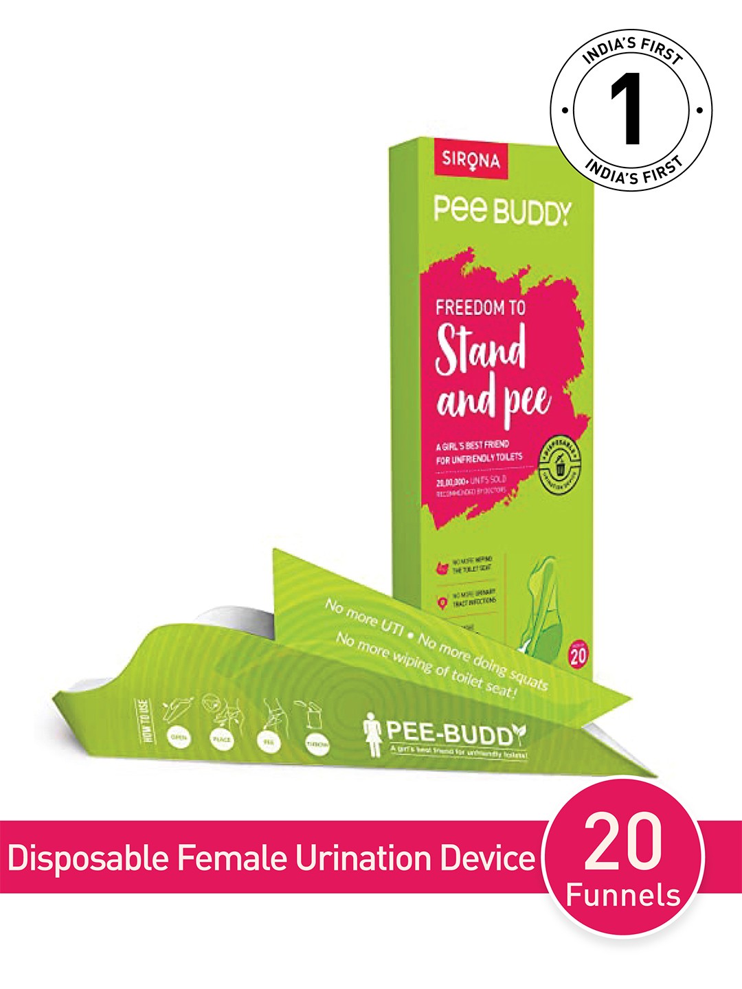 

PEEBUDDY Disposable Female Urination Device - 20 Funnels, Green