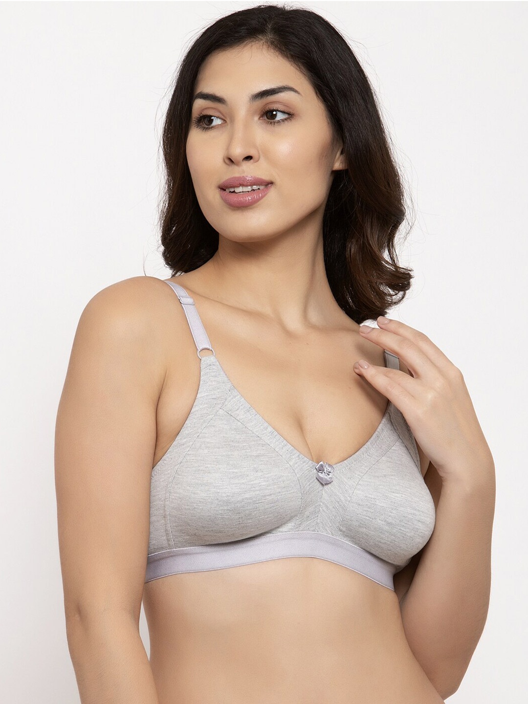 

Prag & Co Grey Solid Non-Wired Non Padded Everyday Bra AB20442BG