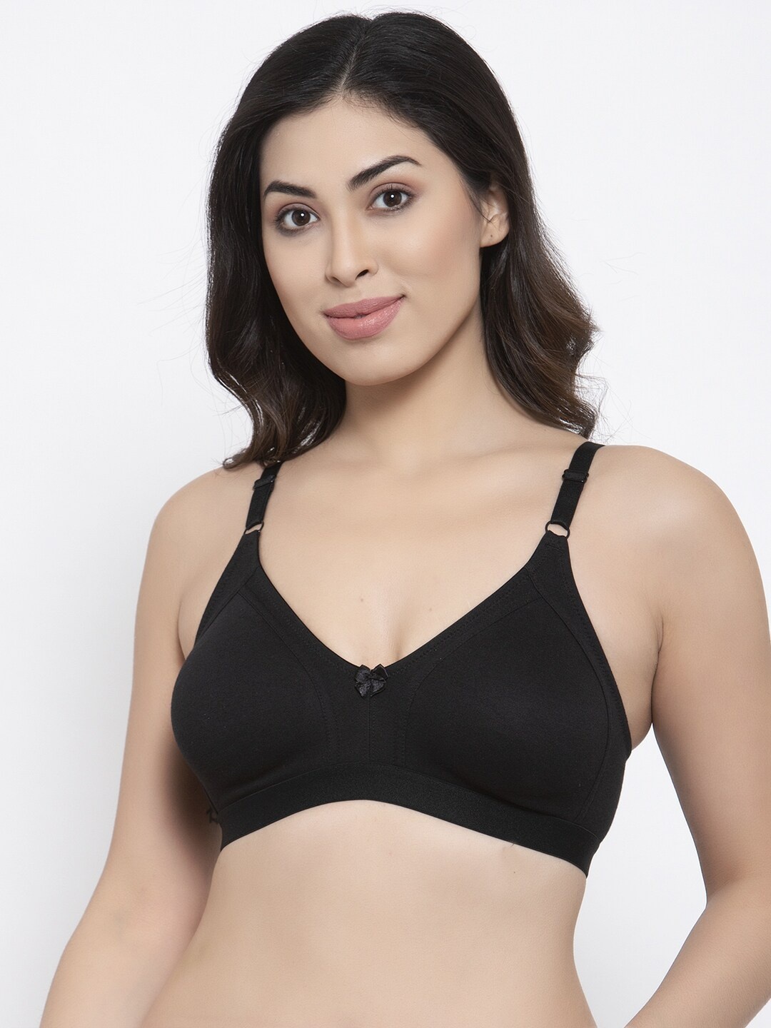 

Prag & Co Black Solid Non-Wired Non Padded Everyday Bra AB20434BB