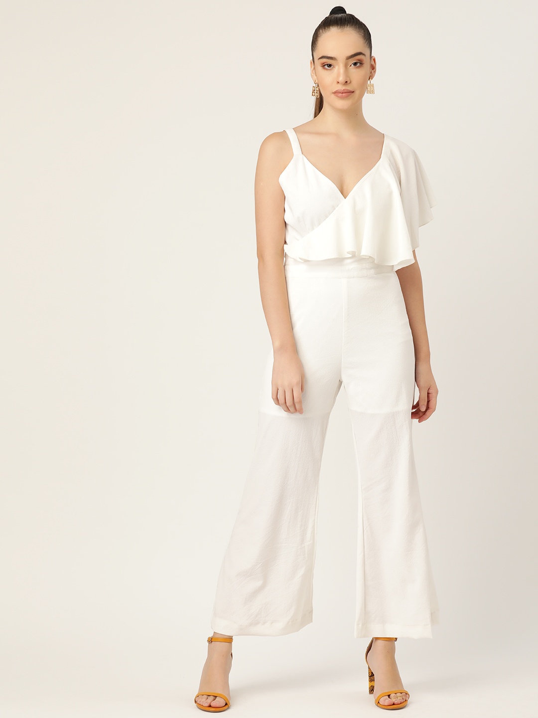 

DODO & MOA White Basic Jumpsuit with Ruffles