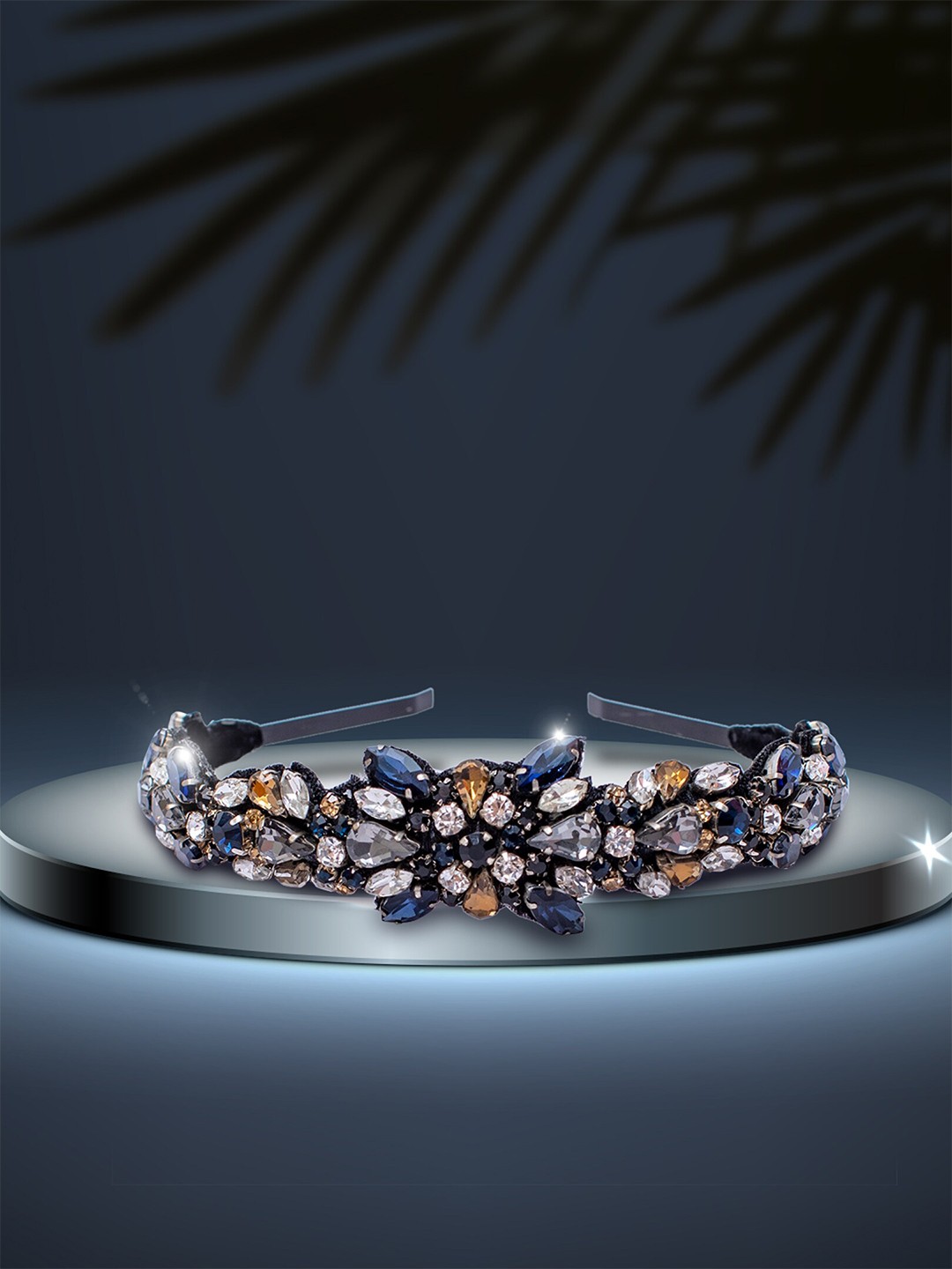 

HAIR DRAMA CO. Navy Blue Embellished Rosemary Headband