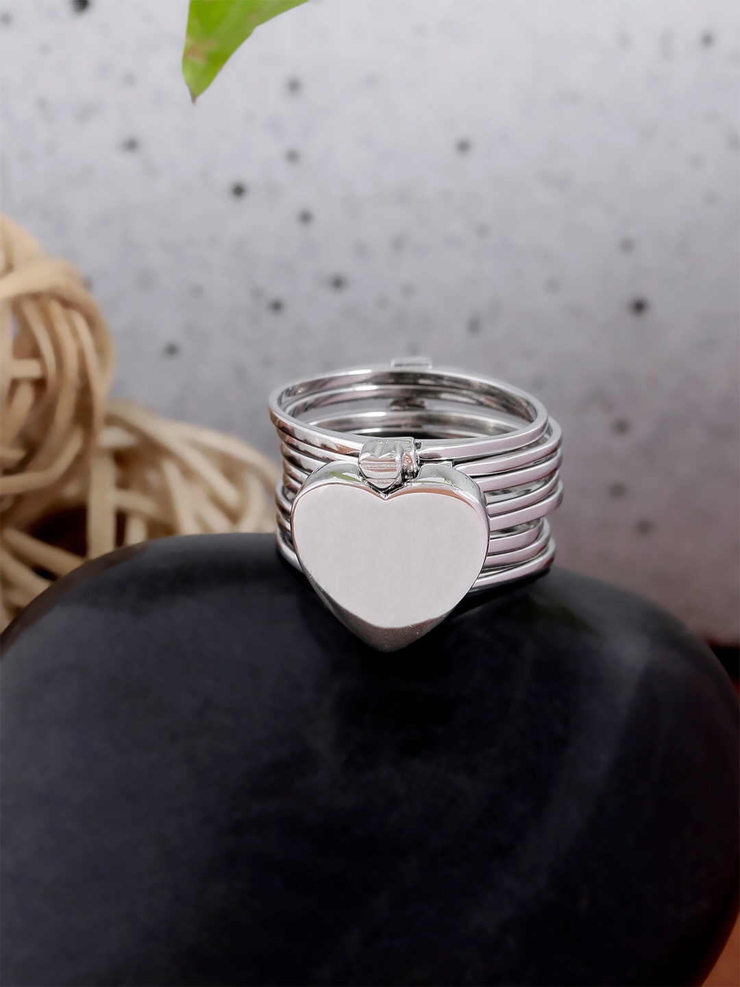 

GIVA 925 Sterling Silver Rhodium Plated Supple Heart Bangle Bracelet