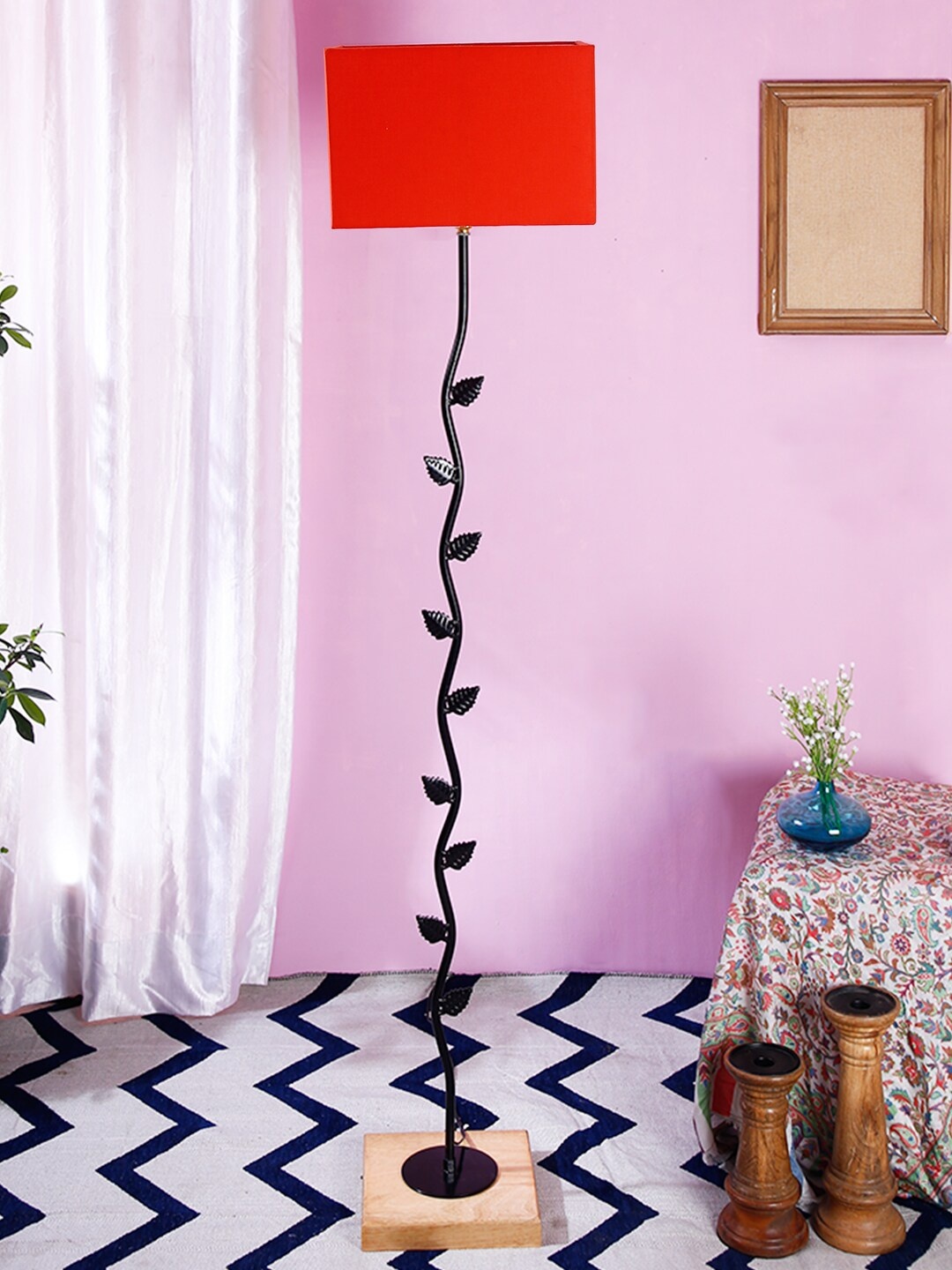 

Devansh Orange & Black Solid Traditional Club Lamp with Shade