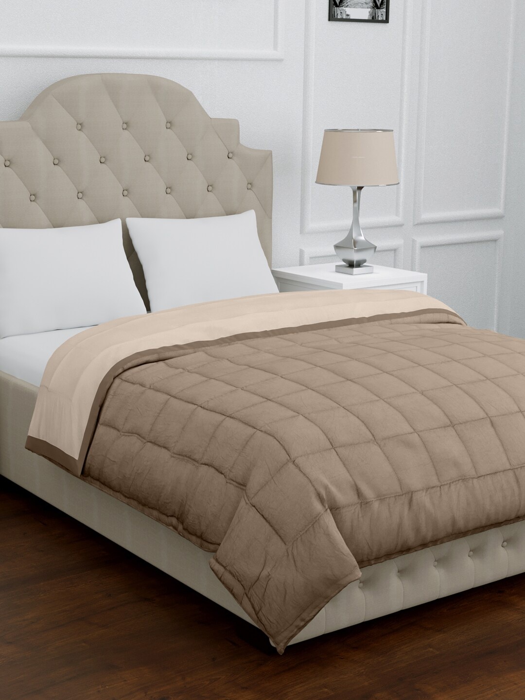 

EverHOME Brown Quilted AC Room Cotton 150 GSM Double Bed Dohar