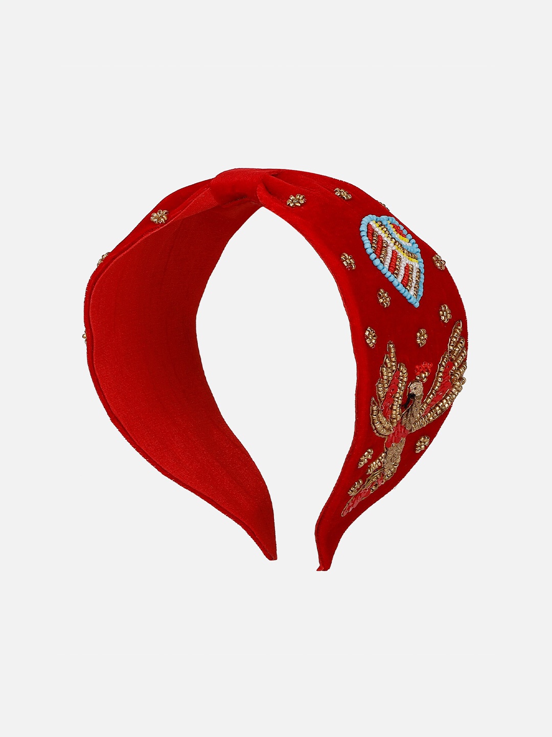 

Anekaant Red Beaded Hairband