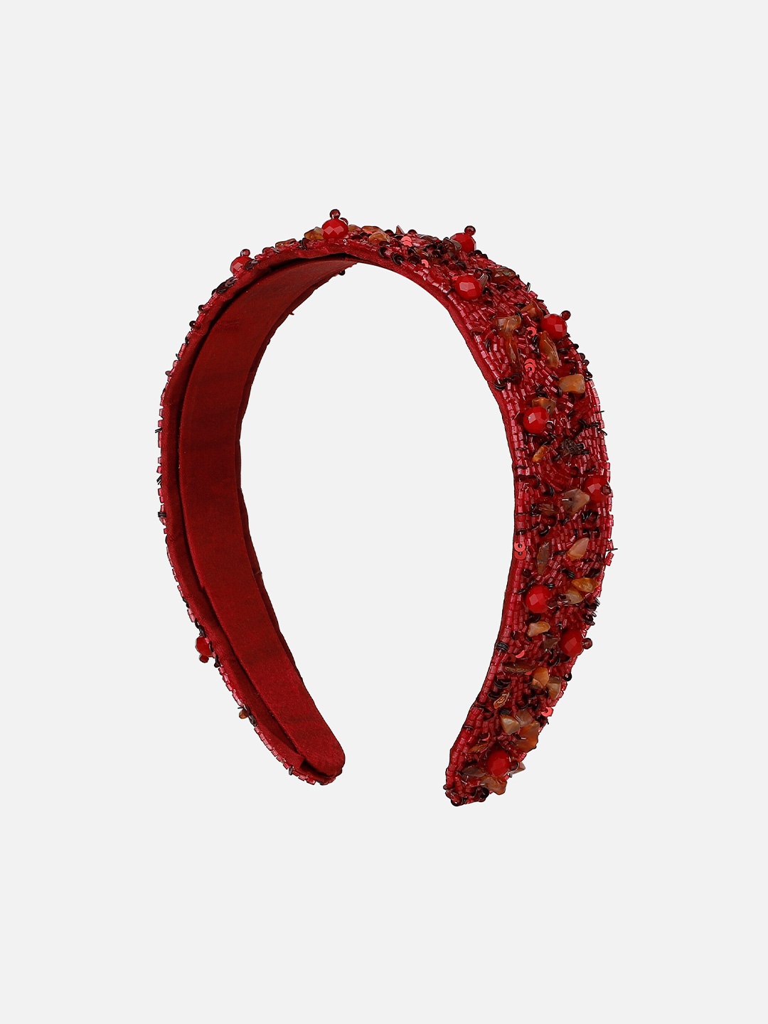 

Anekaant Maroon Embellished Hairband