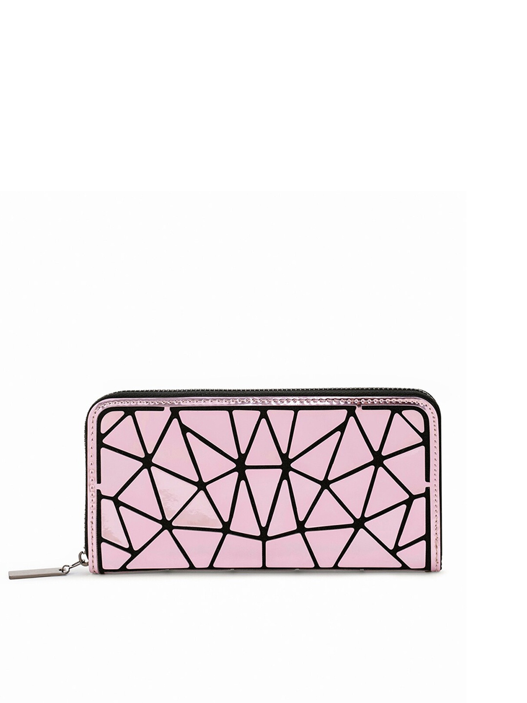 

NUFA Women Pink & Black Printed Zip Around Wallet