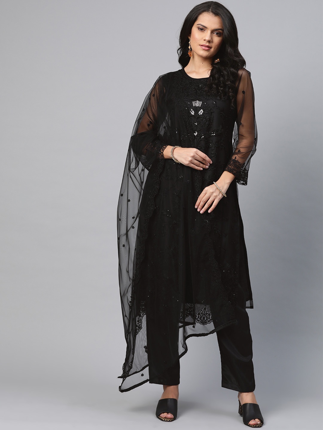 

Readiprint Fashions Black Embroidered Unstitched Dress Material