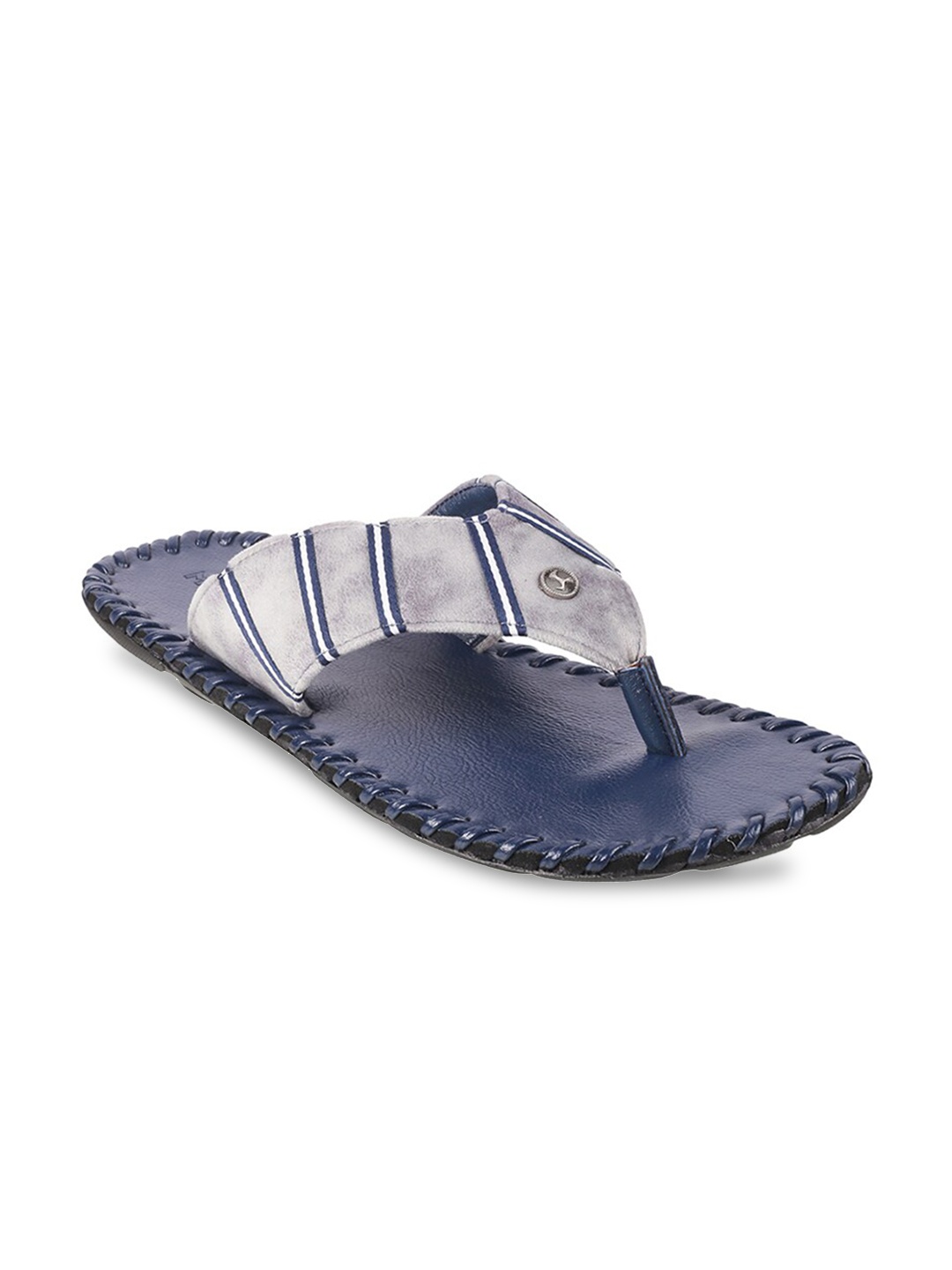 

Mochi Men Grey & Navy Blue Comfort Sandals