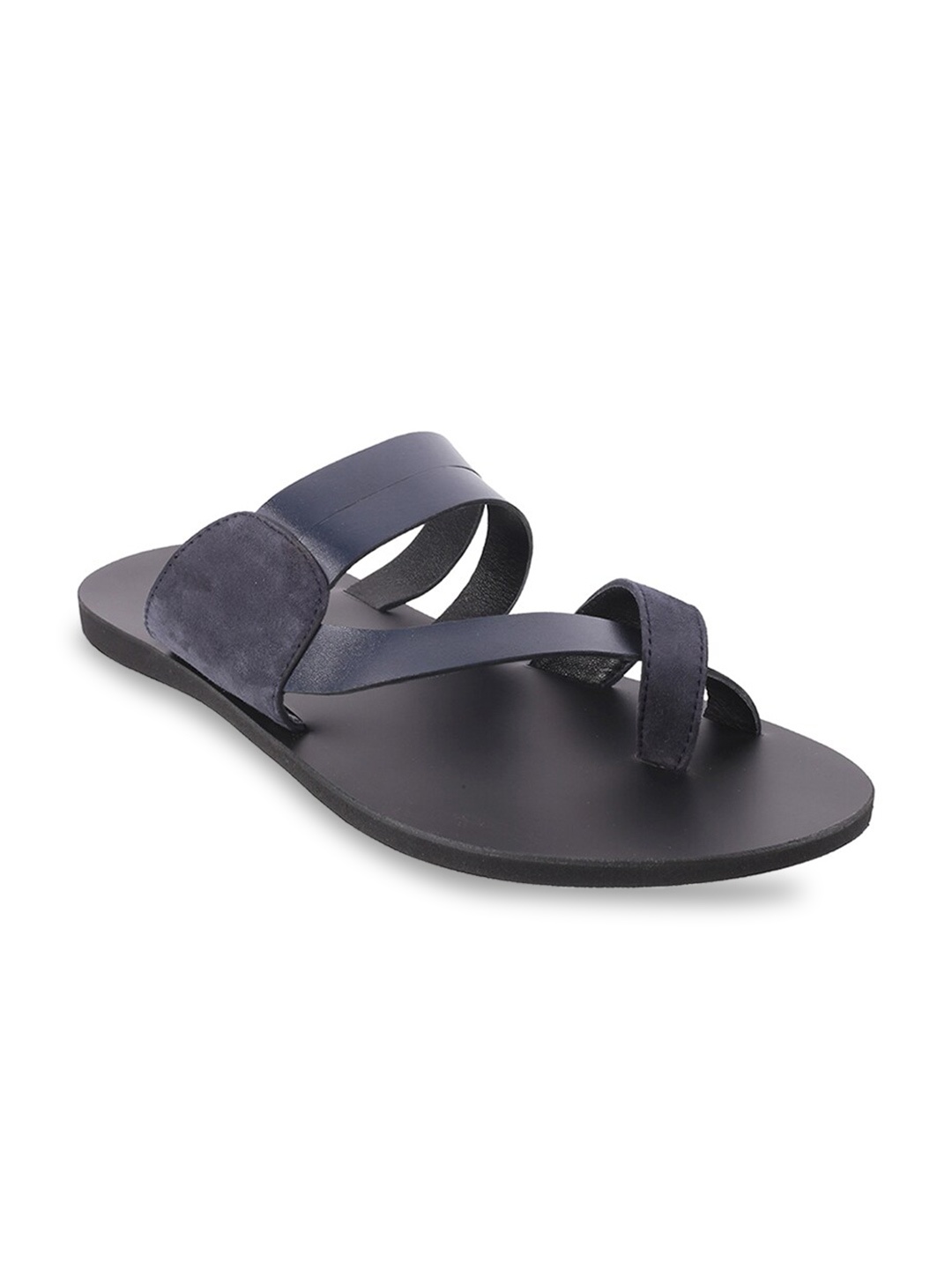 

Mochi Men Navy Blue Leather Comfort Sandals