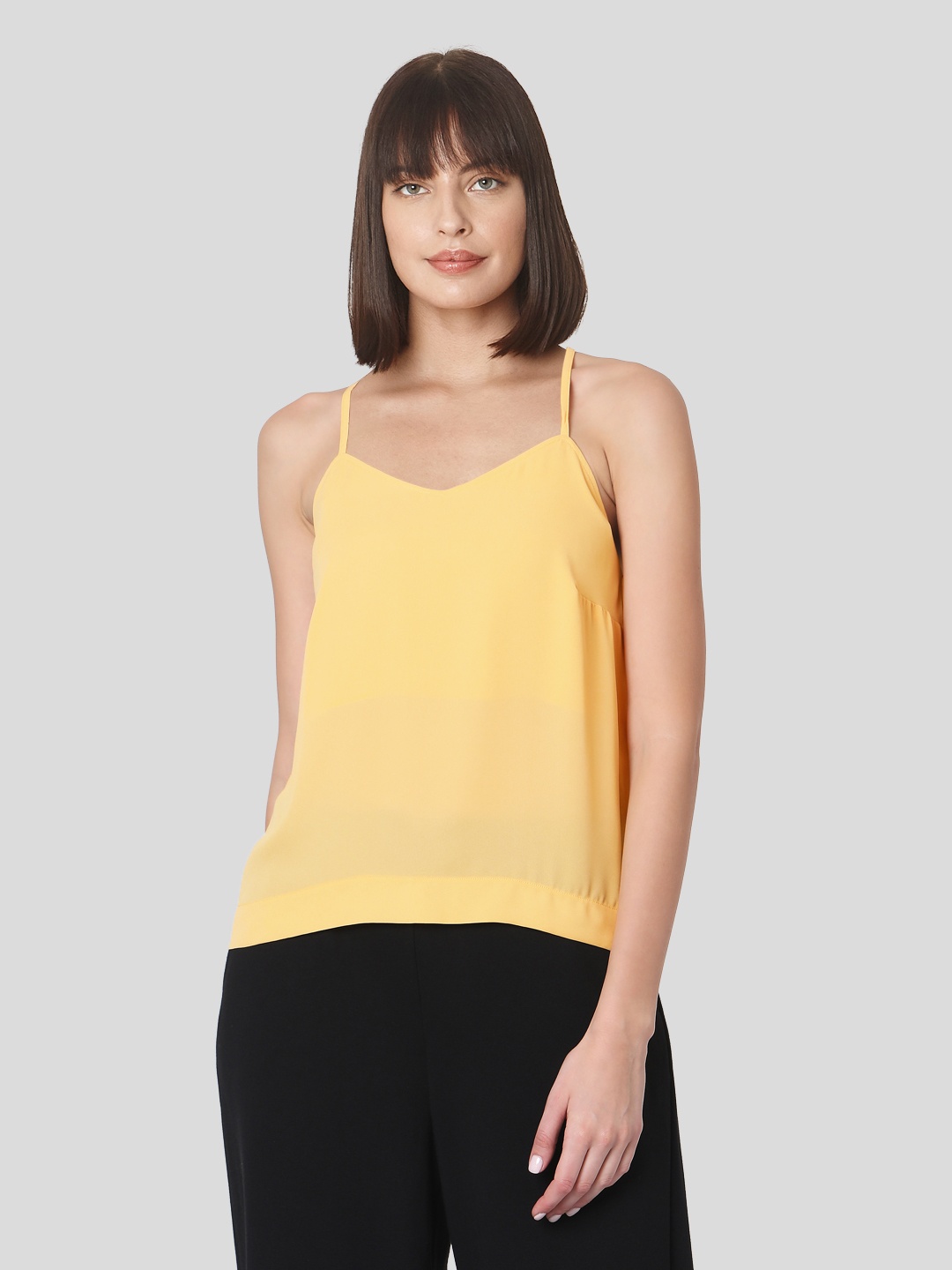 

Vero Moda Yellow Solid Regular Top