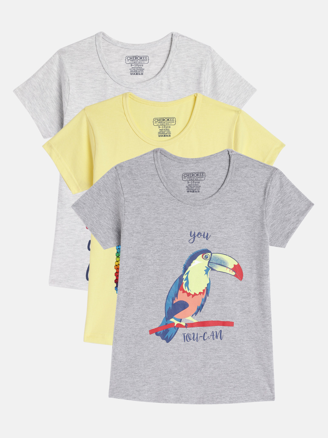 

Cherokee Set Of 3 Printed Regular Top, Grey