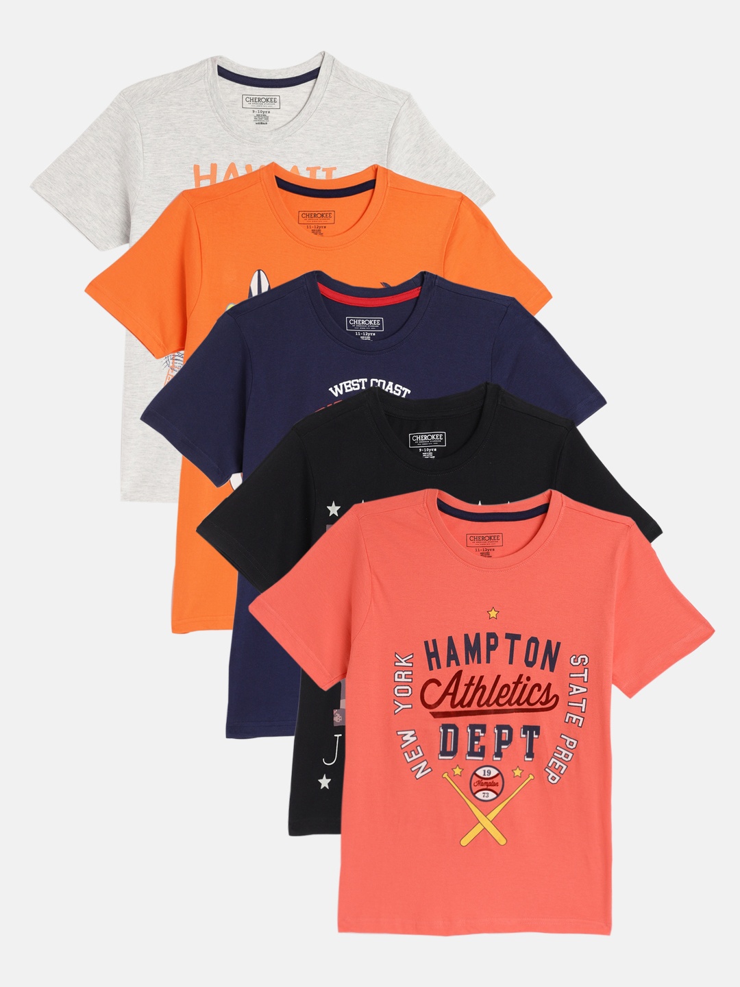

Cherokee Boys Set Of 5 Printed Assorted T-shirt, Black