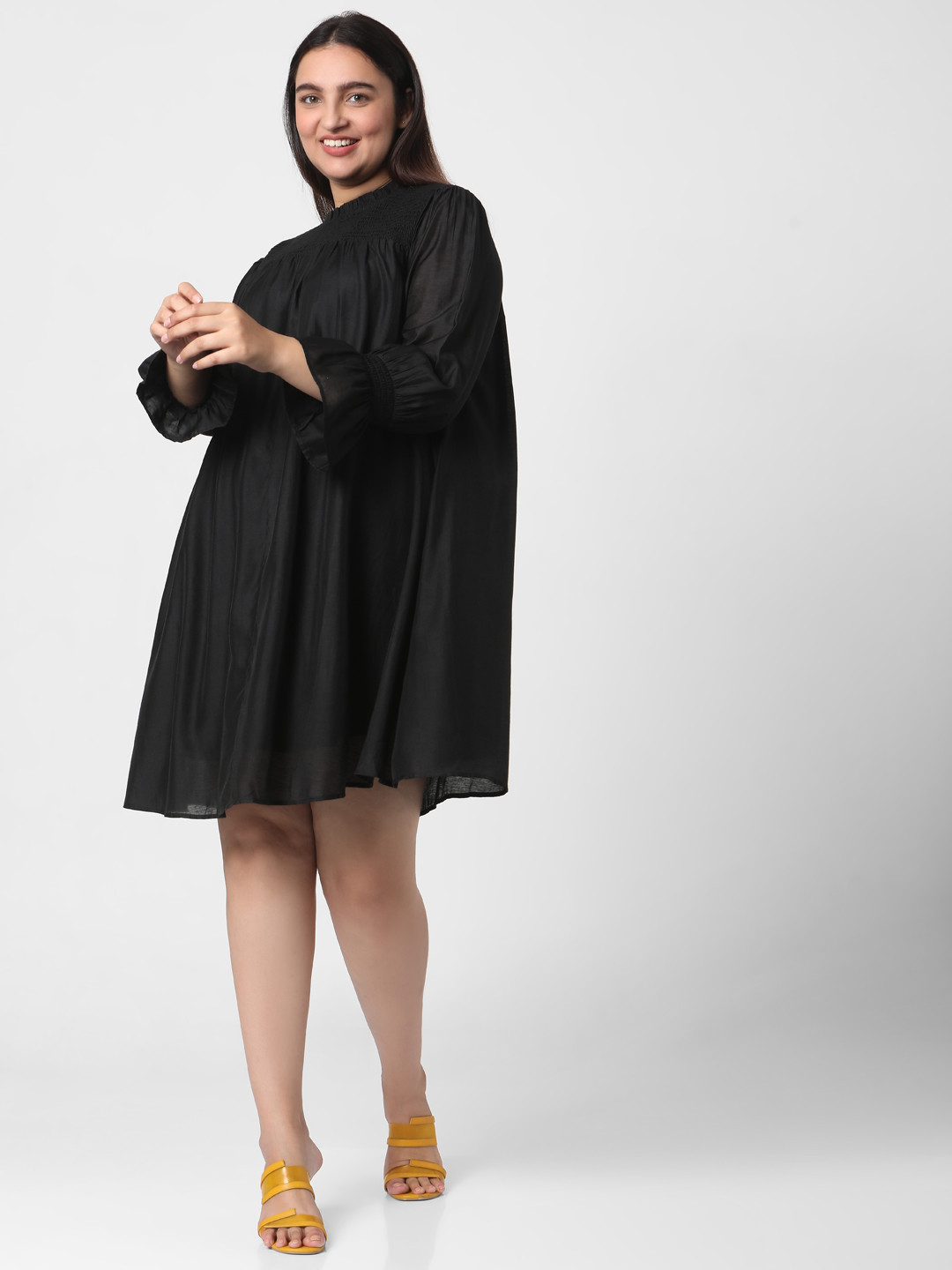 

Vero Moda Black Gathered A-Line Dress