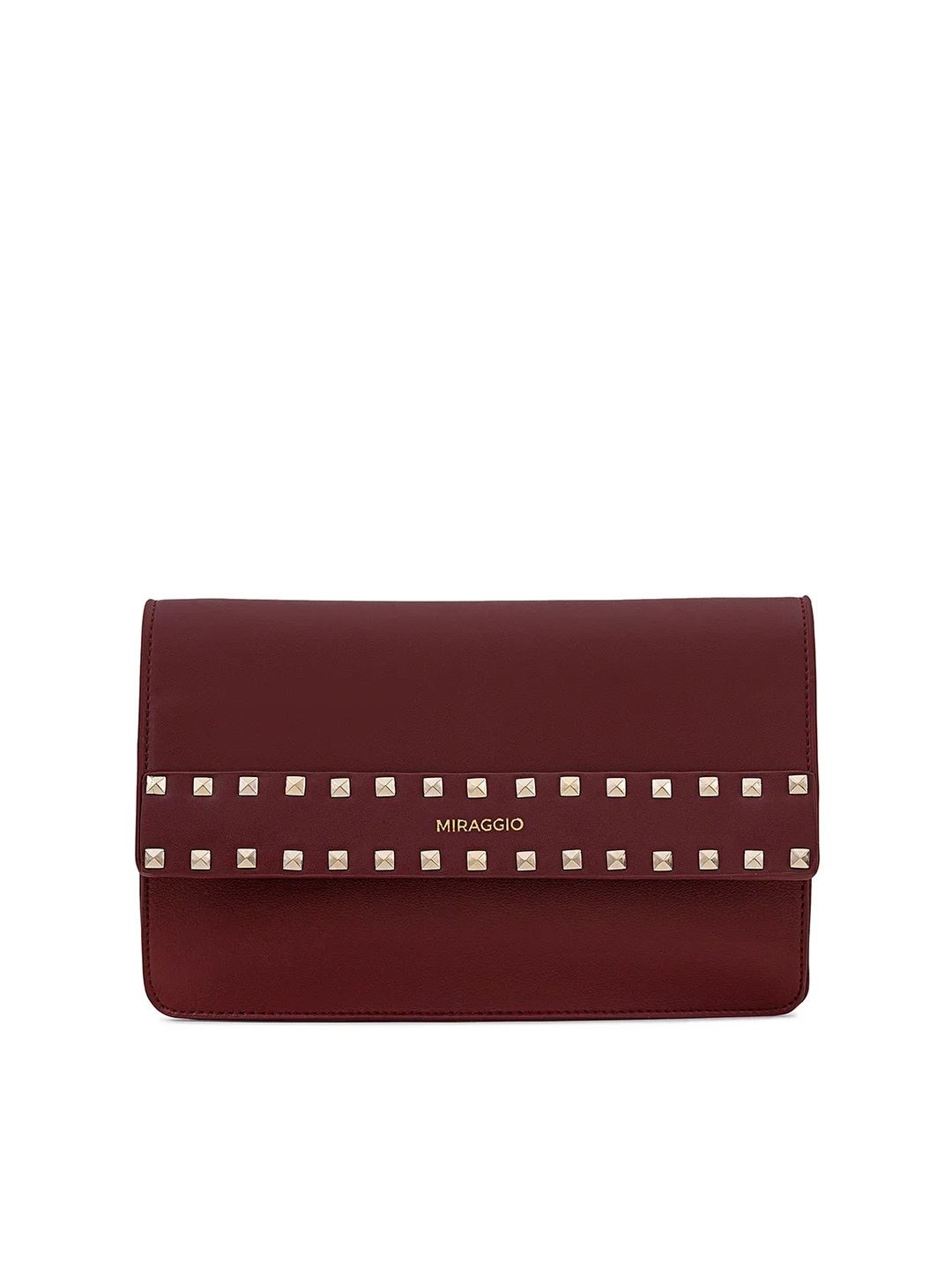 

MIRAGGIO Burgundy Embellished Sling Bag