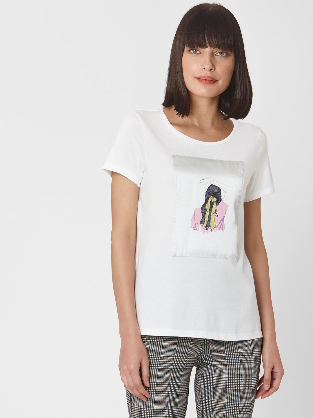 

Vero Moda Women White Printed T-shirt