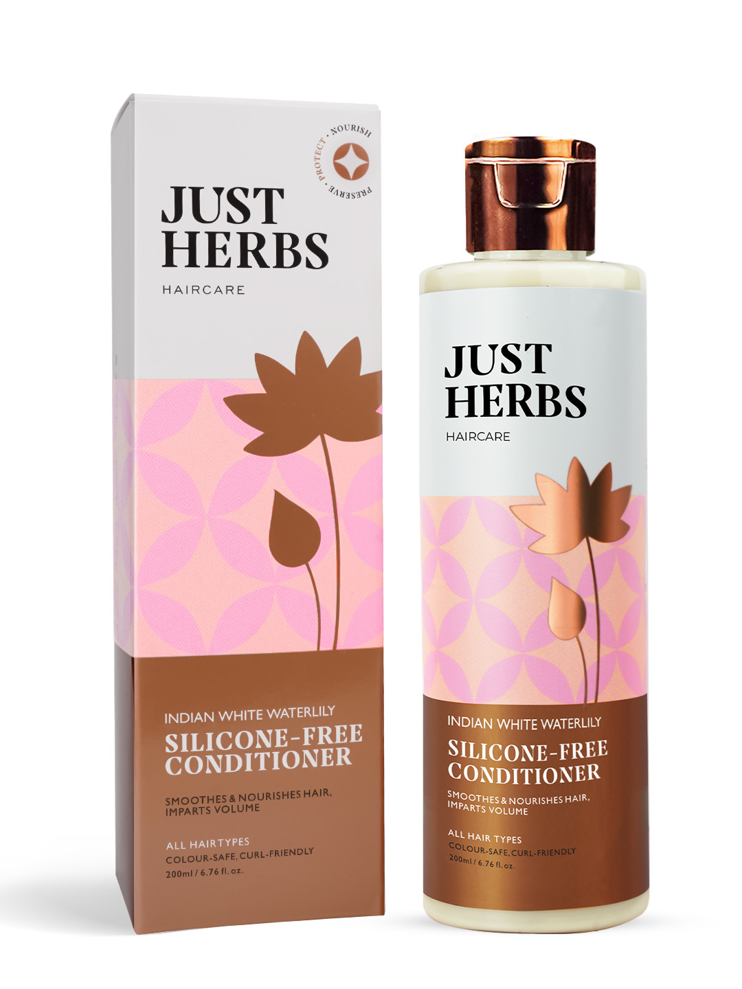 

Just Herbs Kumuda Anti Hairfall & Hair Thinning Hair Conditioner With Bhringraj - 200 ml, Off white