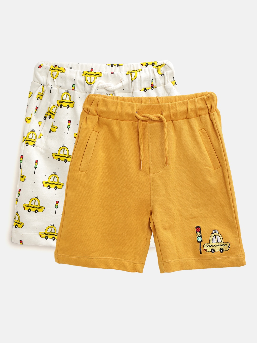 

Donuts Boys Pack of 2 Assorted Pure Cotton Regular Shorts, White