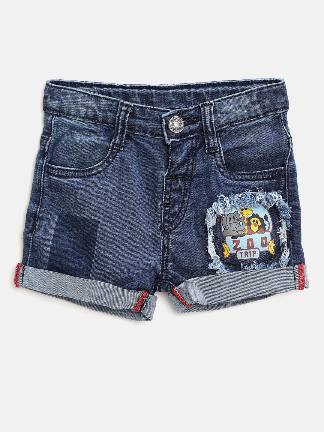 

Donuts Boys Blue Washed Mid-Rise Denim Shorts