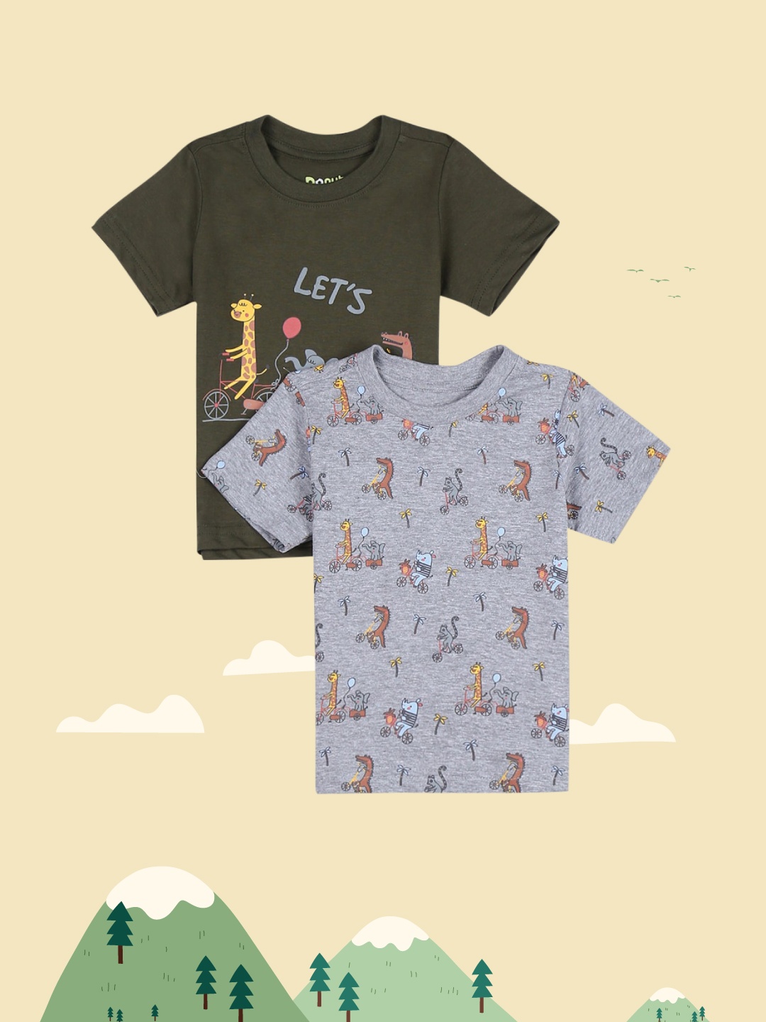 

Donuts Boys Pack of 2 Multicoloured Printed T-shirt, Multi