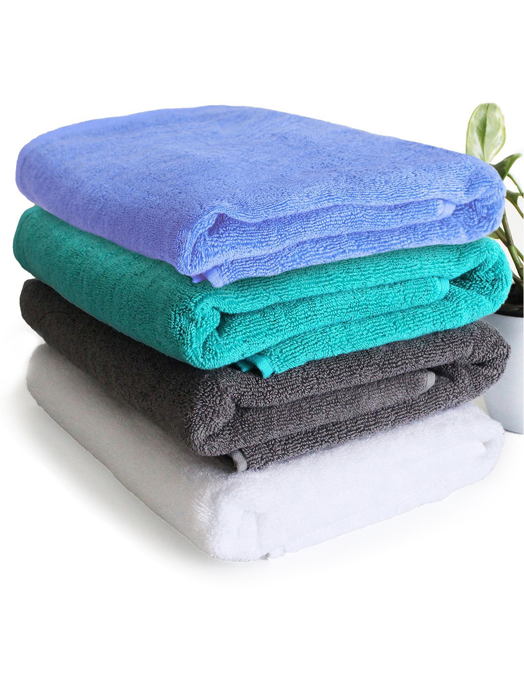 

Heelium Unisex Pack of 4 Bamboo Super Soft & Quick Drying 600 GSM Bath Towel, Blue