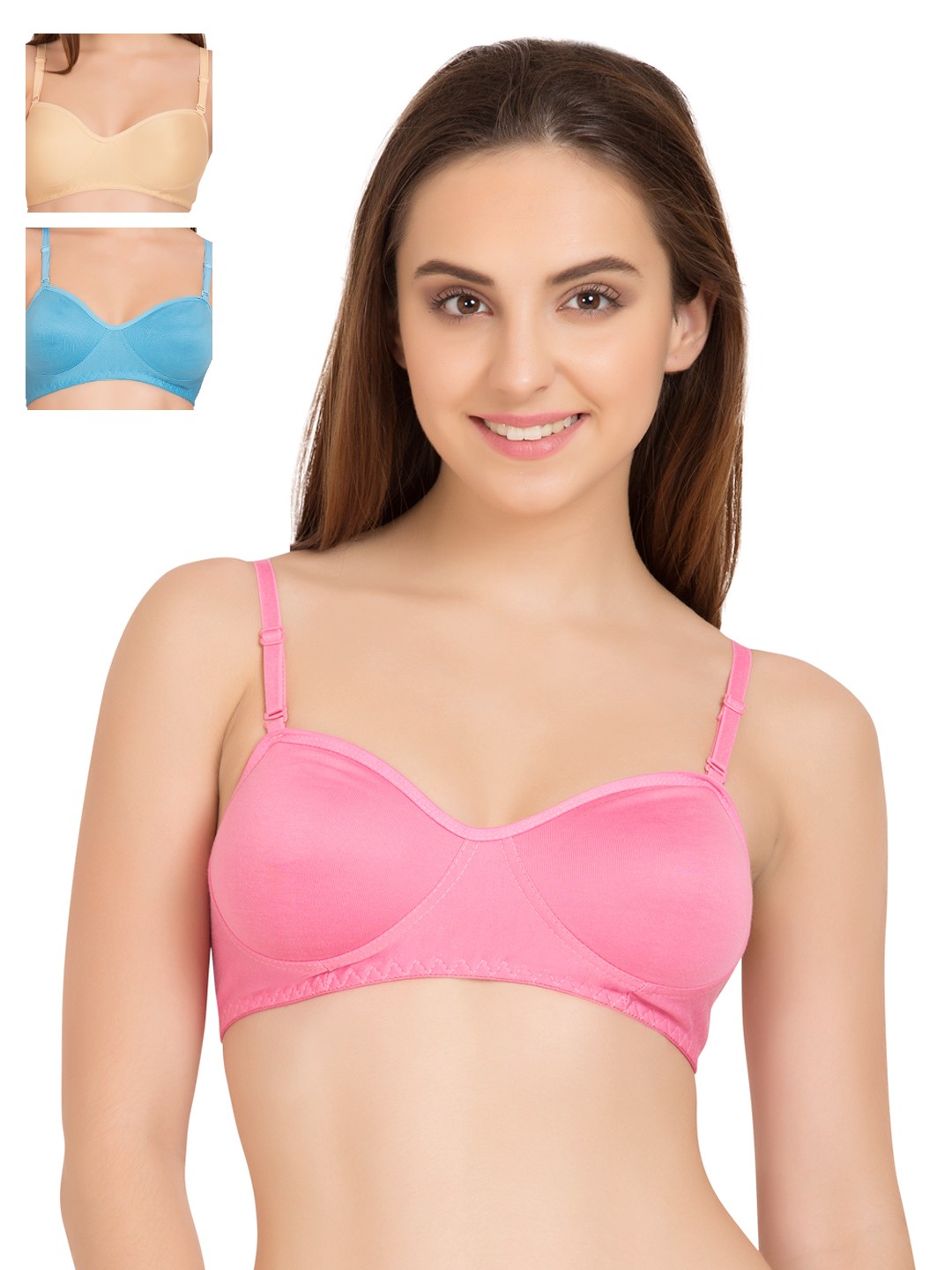 

Tweens Pack of 3 T-shirt Bras TW101, Pink