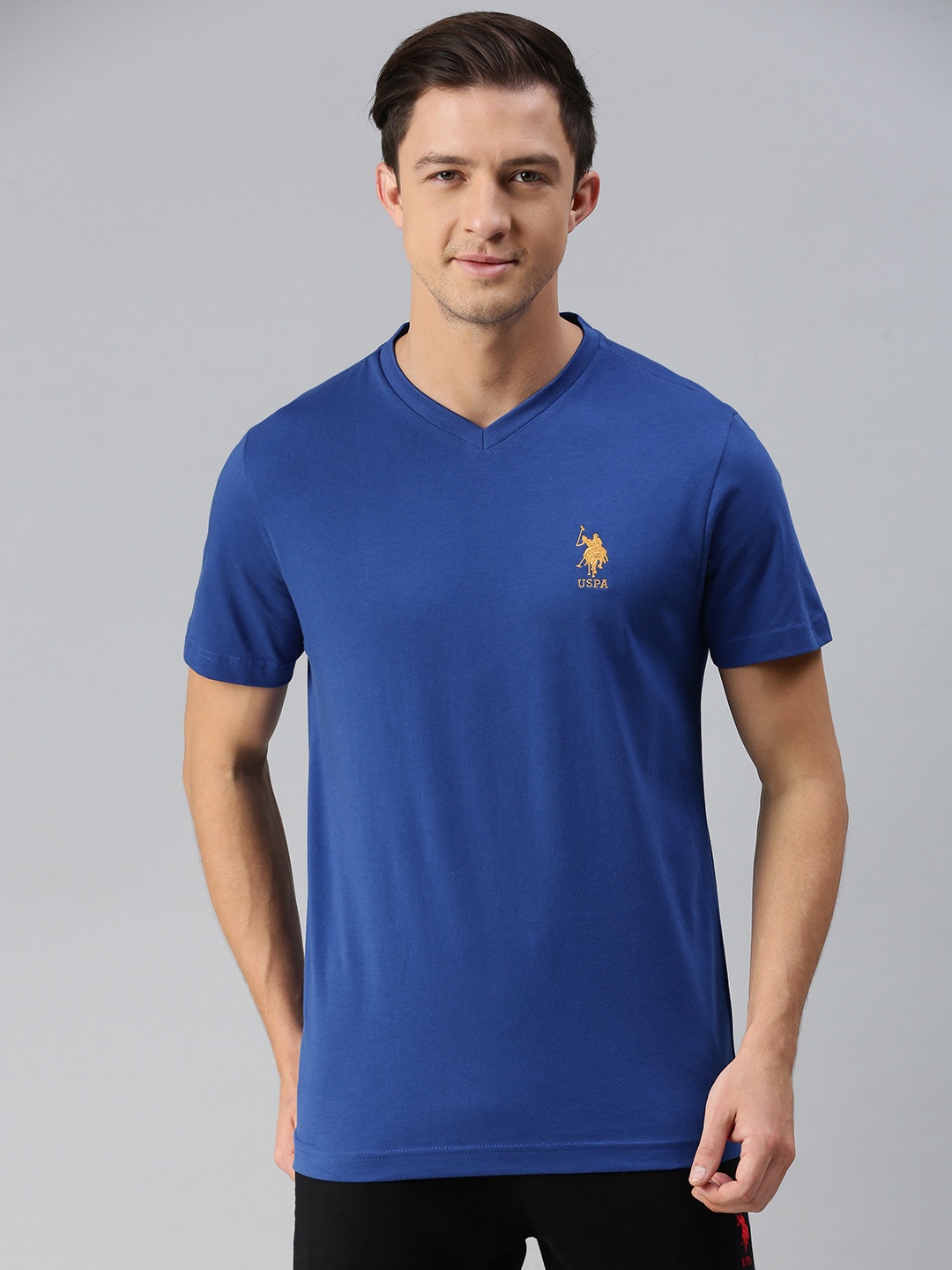 

U.S. Polo Assn. Men Blue Solid Lounge T-Shirt