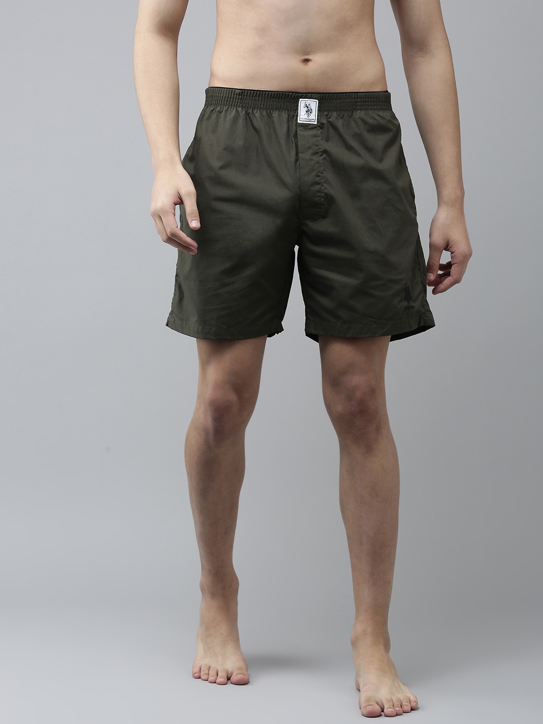 

U.S. Polo Assn. Men Olive Green Solid Boxers 8905202127376