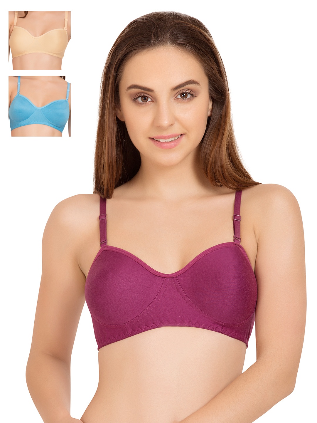 

Tweens Pack of 3 Seamless T-shirt Bras TW101, Magenta