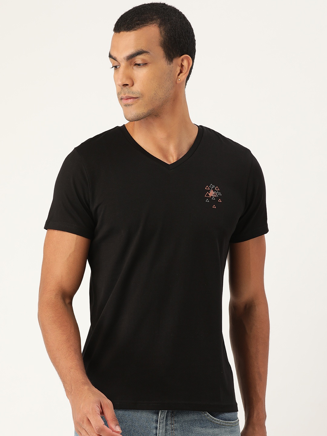 

Sweet Dreams Men Black Solid Athleisure T-shirt