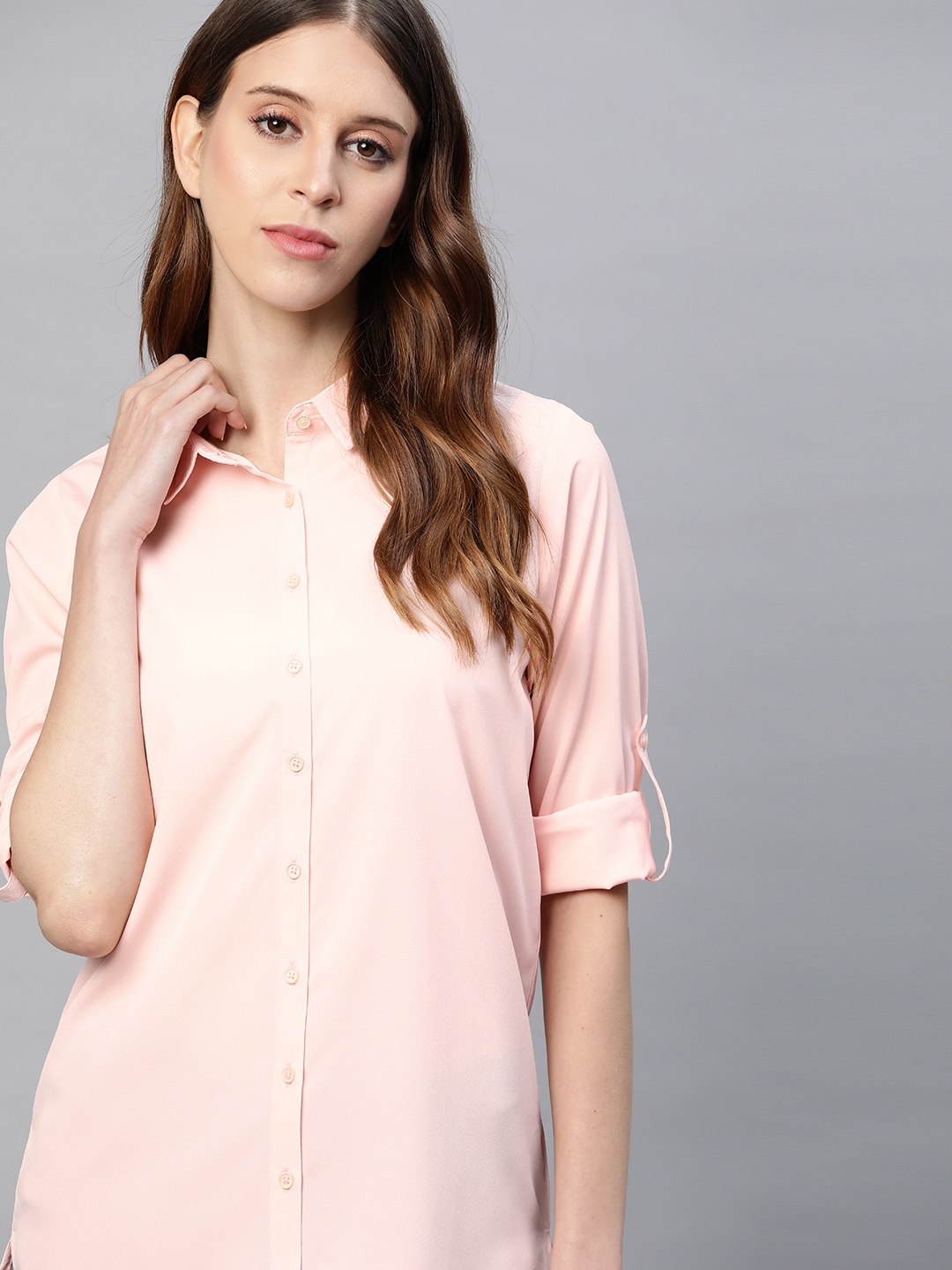 

Harvard Women Pink Solid Casual Shirt